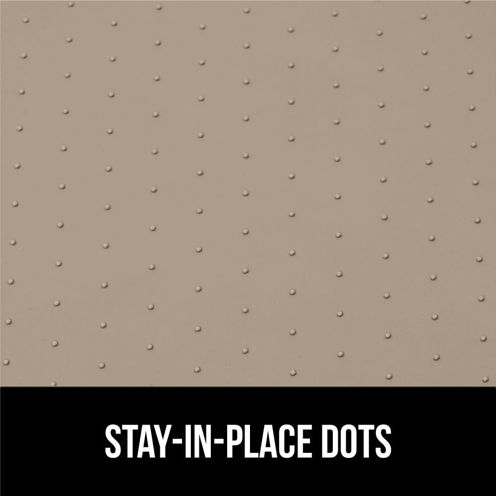 GORILLA GRIP Waterproof Silicone Under Sink Mat with Raised Lip for Kitchen and Bathroom, Cabinet Shelf Liner Stay in Place Mats Dishwasher Safe Drawer Liner, Organizer Tray, 15 x 22 in, Beige