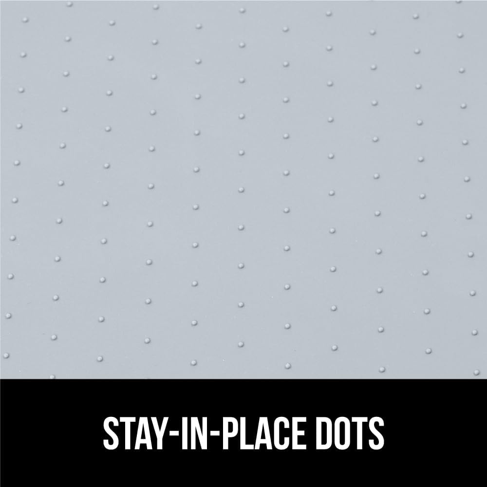 GORILLA GRIP Waterproof Silicone Under Sink Mat with Raised Lip for Kitchen and Bathroom, 34 x 22 in, Cabinet Shelf Liner Stay in Place Mats Dishwasher Safe Drawer Liner, Organizer Tray, Light Grey