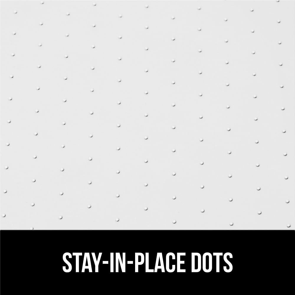 GORILLA GRIP Waterproof Silicone Under Sink Mat with Raised Lip for Kitchen and Bathroom, Cabinet Shelf Liner Stay in Place Mats Dishwasher Safe Drawer Liner, Organizer Tray, 15 x 22 in, White