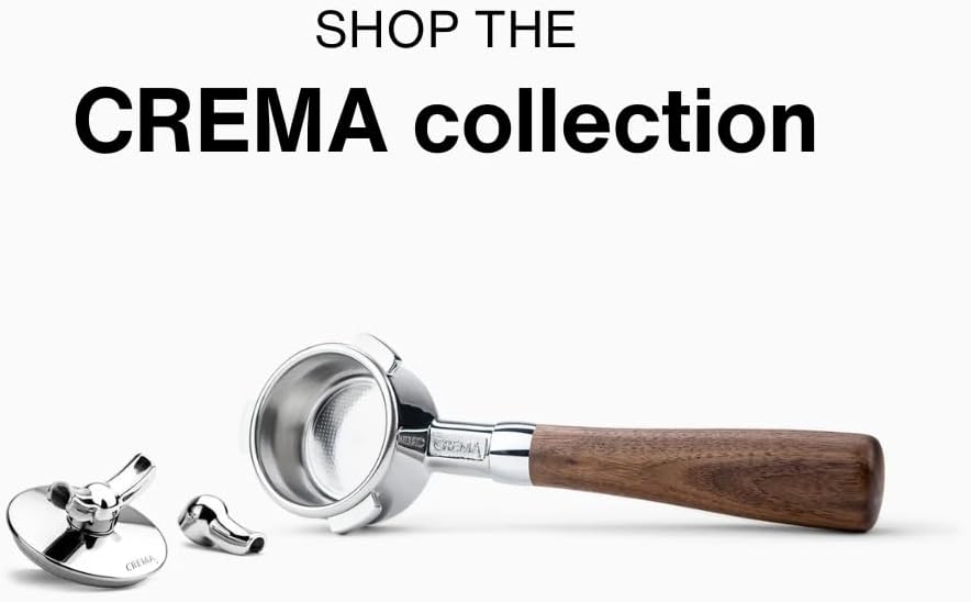 Crema Coffee Products - 54mm Bottomless Naked Portafilter - Filter Basket Included - Fits 54mm Breville Machines, Sandalwood