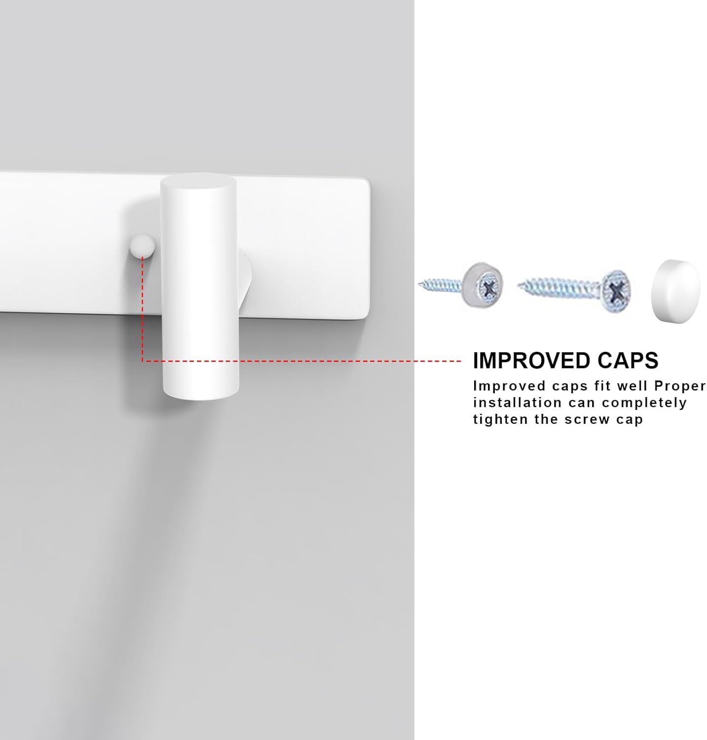 VAEHOLD Hat and Coat Wall Mount Rack - Hooks for Robes, Bags, Keys, and Towels - Bathroom Towel Hanger Organizer (White, “T“ Shape 4 Hooks 2 Pack)