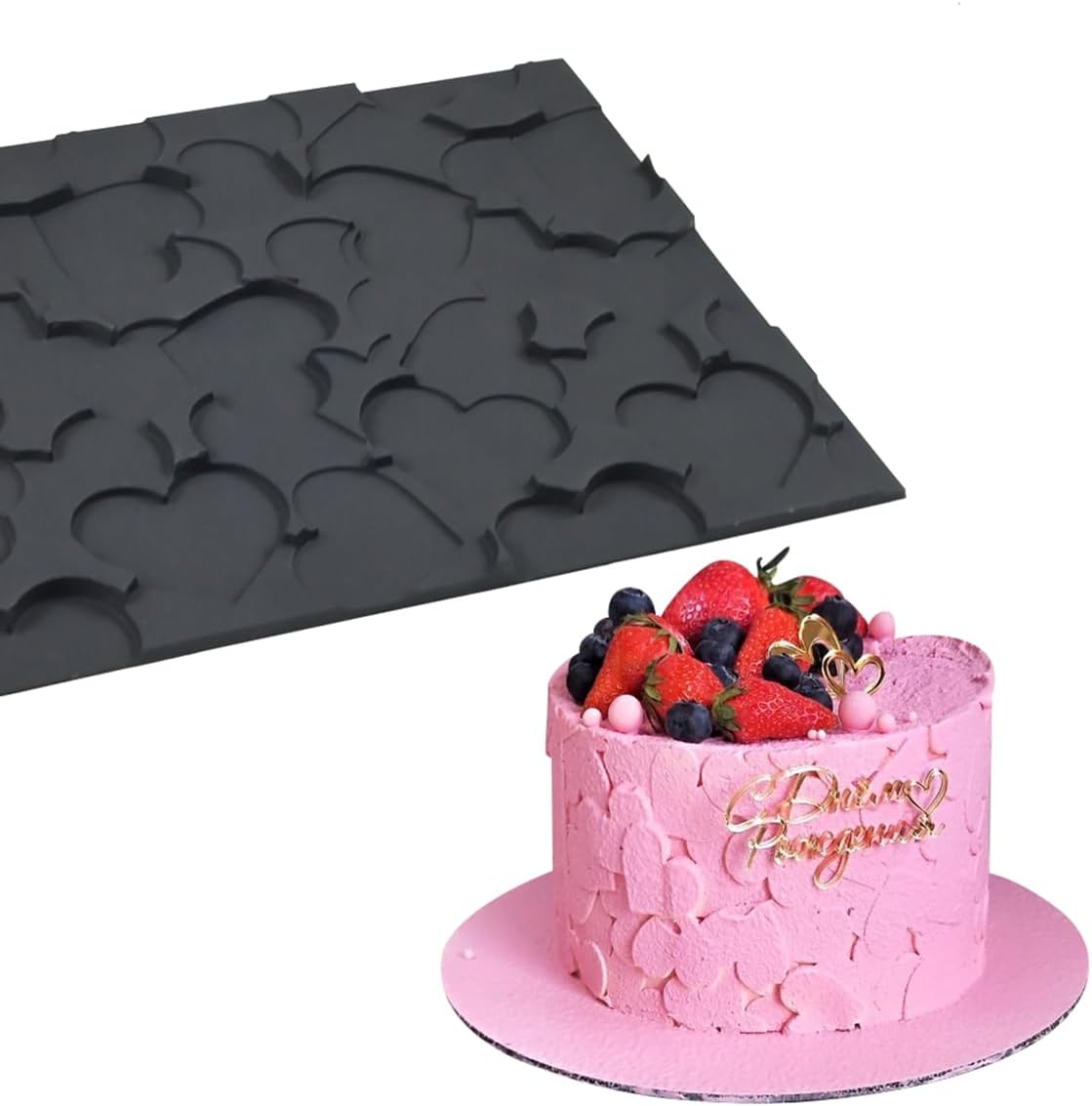 mostsom Silicone Lace Mold for Sugarcraft, Chocolate, Fondant, Resin, Soap & Clay Decorating Love Heart Pattern Molds for Cake, Cupcake & Dessert Modeling (B_ Love Heart)