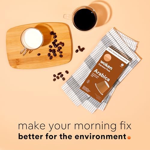 WOKEN COFFEE Compostable Nespresso Pods - Arabica Light Roast Italian Espresso Coffee Capsules Compatible With Nespresso Coffee Machine (100 Pod Count, 10 Boxes)