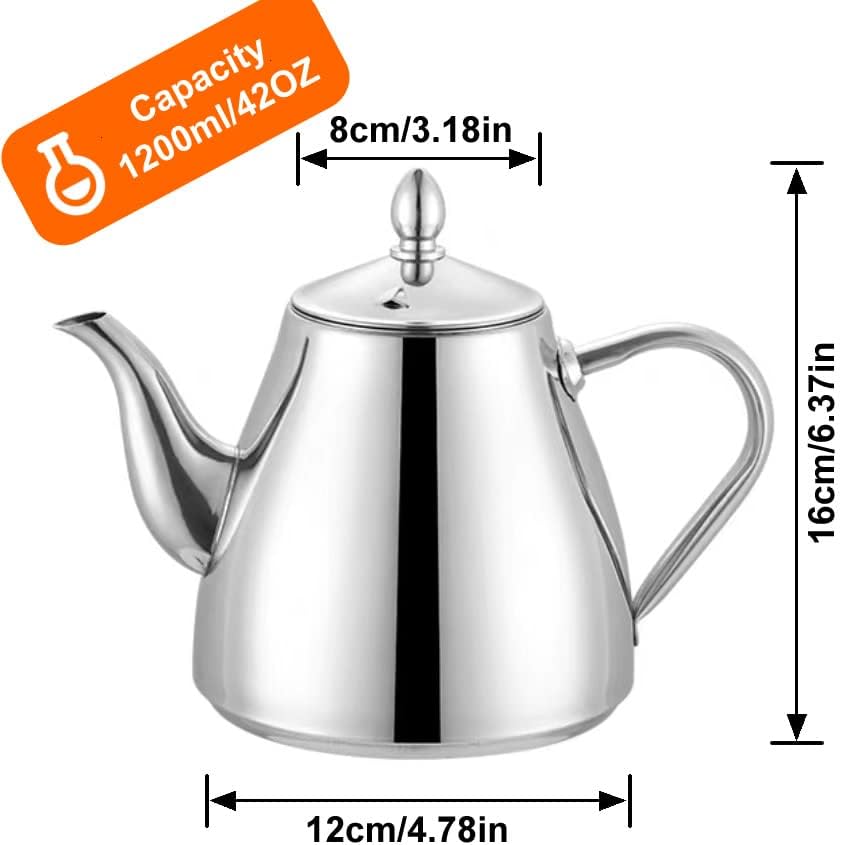 SANQIAHOME Stainless Steel Teapot Coffee Servers 1200ml