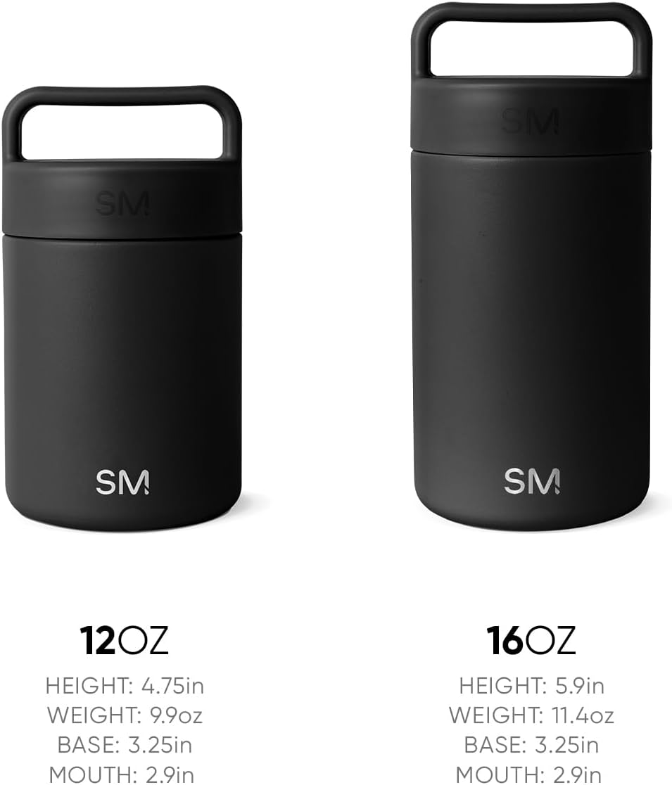 Simple Modern Food Jar for Hot Food | Stainless Steel Vacuum Insulated Leak Proof Lunch Storage for Smoothie Bowl, Soup, Oatmeal | Provision Collection | 12oz | Black and White Checkmate