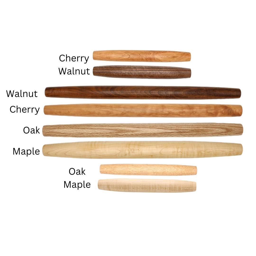 Handmade French Rolling Pin. Tapered Rolling Pin. Wooden Rolling Pin. Handmade In Kentucky. (Maple, Set (12 Inch & 20 Inch))