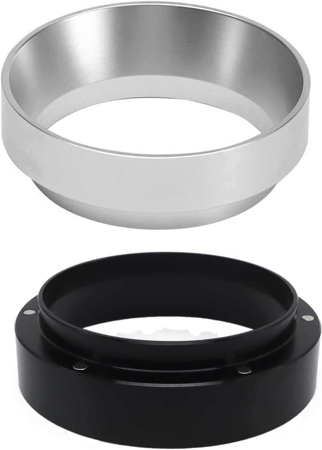 Aluminum Espresso Dosing Funnel - 51/53/58mm Coffee Dosing Ring for Home & Shop - Silvery