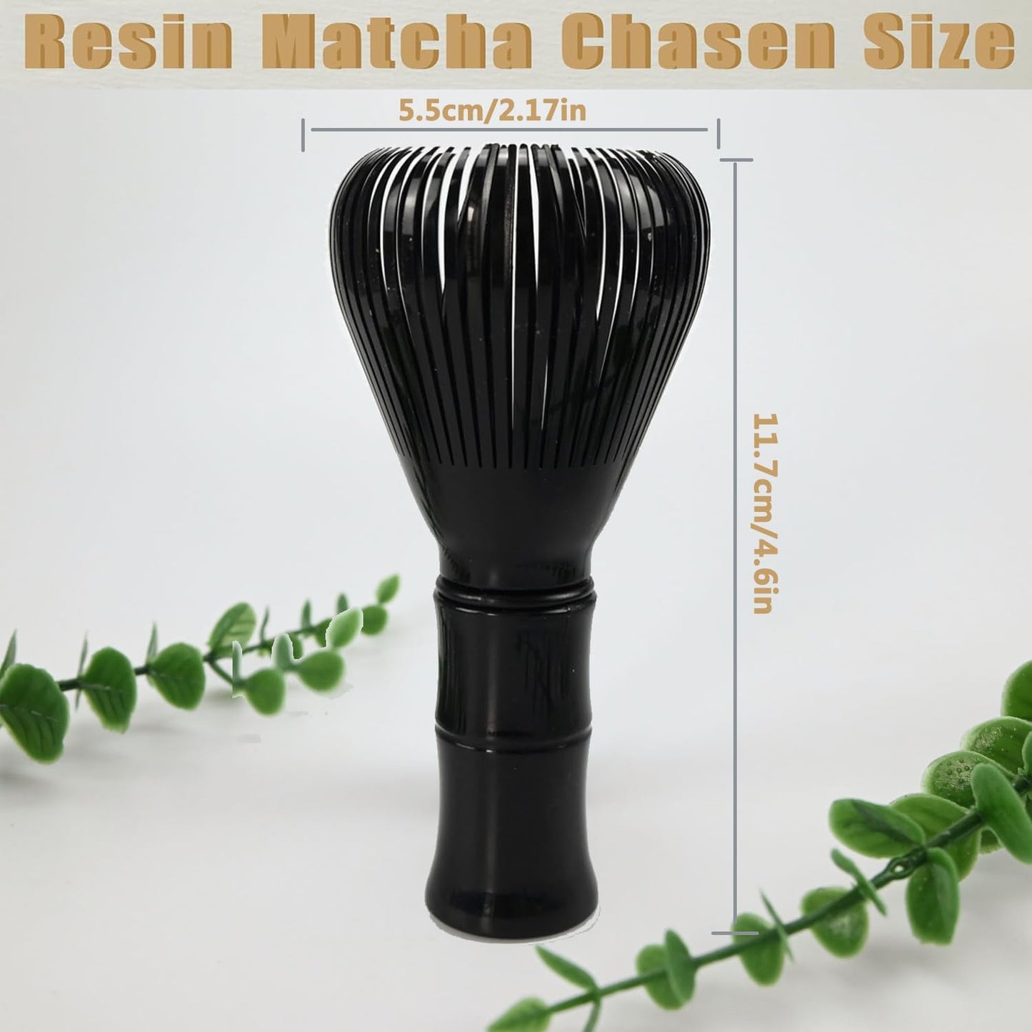 Traditional Matcha Whisk Reusable Resin Matcha Whisk Chasen Dishwasher Safe Matcha Stirrer Matcha Green Tea Powder Preparation Prepare Japanese Matcha Tea (Z_Black)