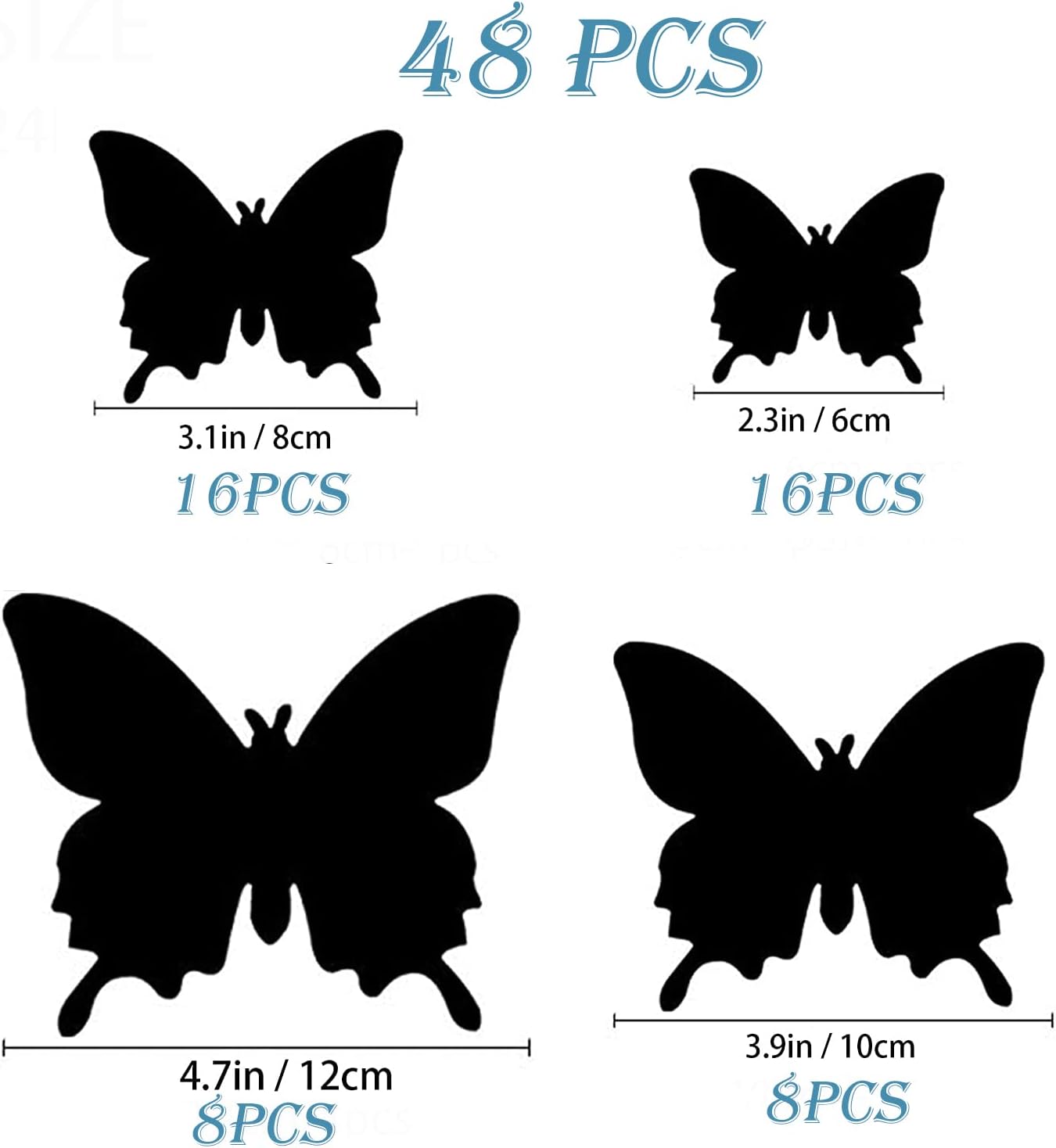 Butterfly Wall Decor 24/48 PCS, 3D Butterflies Stickers for Party Decorations with Magnets (Green, 48)