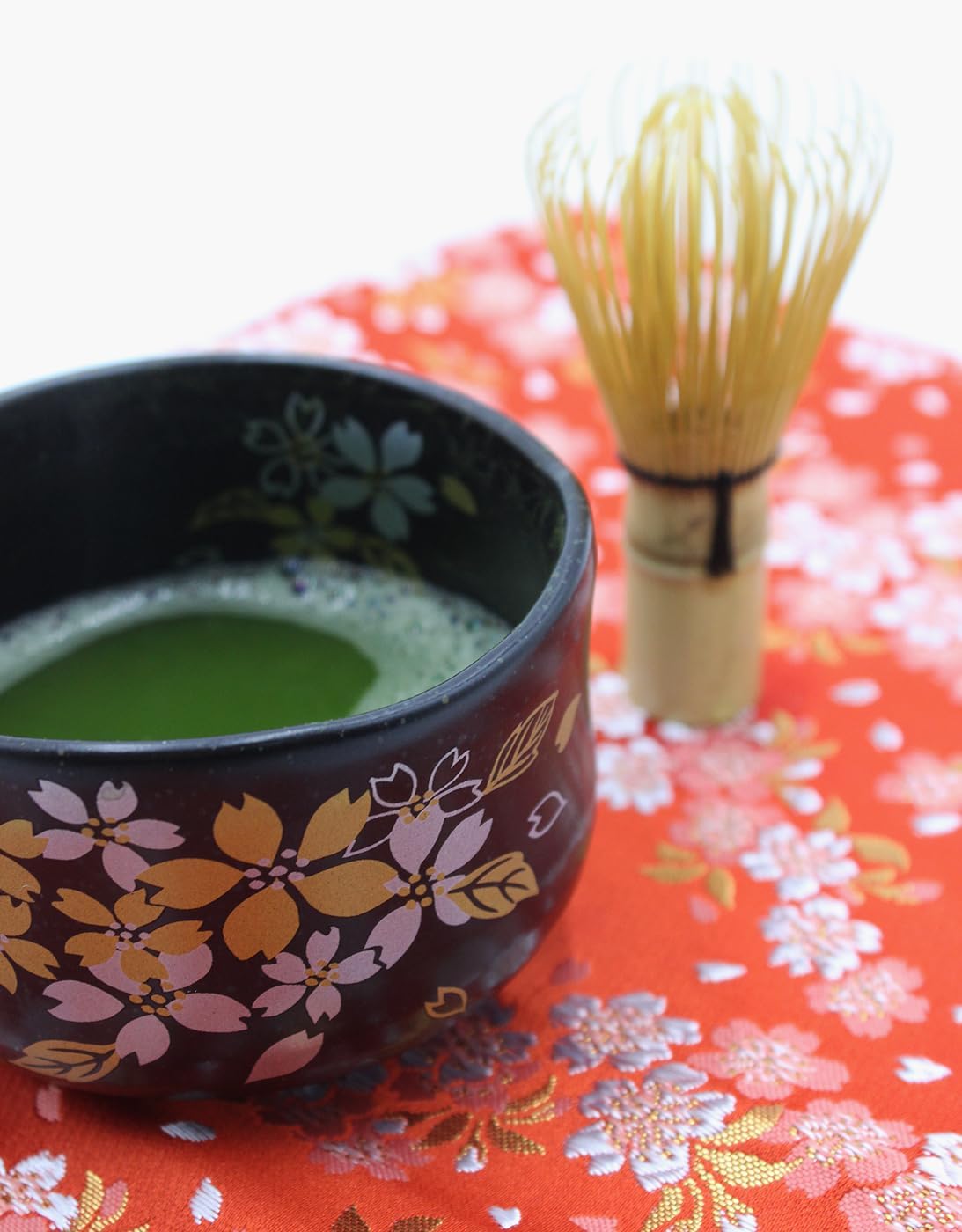 Japanese Traditional Mino Ware Handcrafted Mini Matcha Chawan Tea Bowl Cup Set With Chasen Bamboo Tea Whisk Ceremony Tableware Pottery (Shino Momiji)