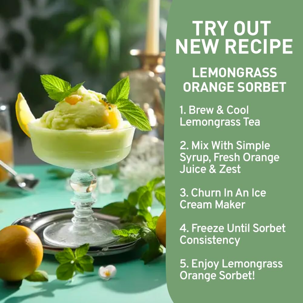 HANDPICK, Lemongrass Tea Bags (100 Count) Non-GMO, Caffeine Free - Quality Lemongrass Herbal Tea- Eco-conscious Round Tea Bags | Brew Hot or Iced Tea