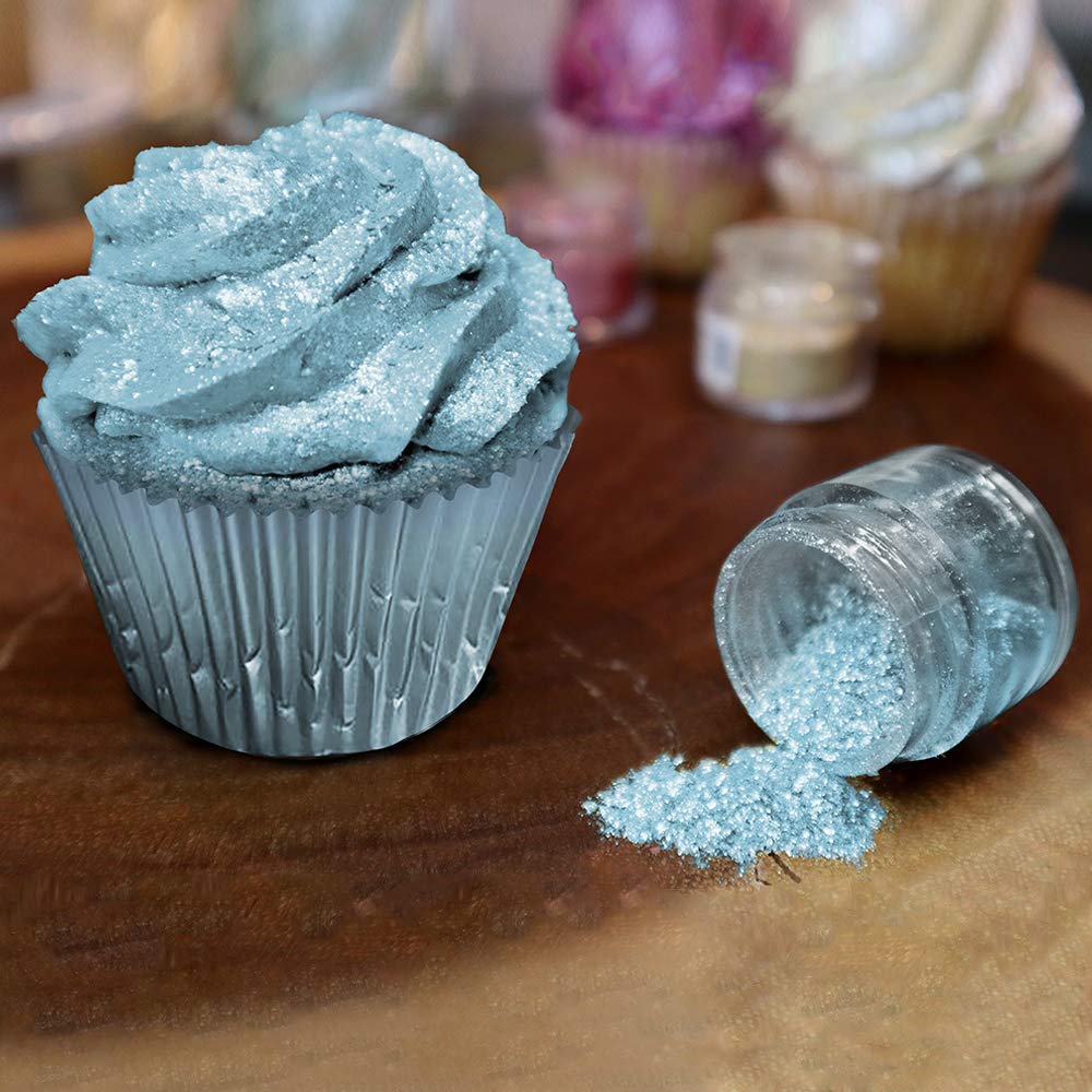 BAKELL Soft Blue Edible Glitter, 45 Grams | TINKER DUST Edible Glitter | KOSHER Certified | 100% Edible Glitter | Cakes, Cupcakes, Cake Pops, Drinks, Dessert Vegan Glitter & Dusts (45g Shaker, Soft Blue)