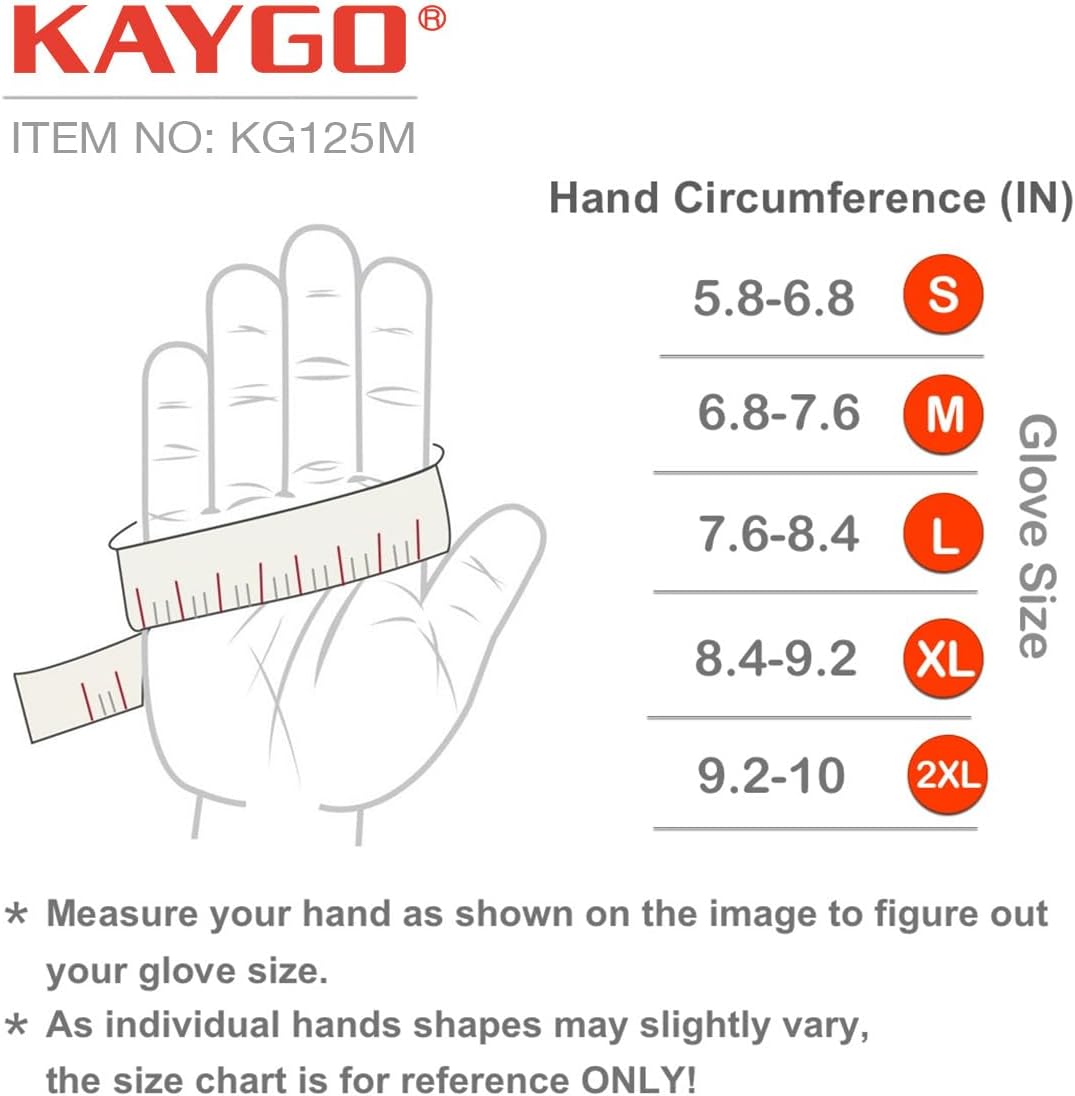 KAYGO Work Gloves For Men,3 Pairs KG125M Mechanic Utility Work Gloves for All Purpose, Excellent Grip, Heavy Duty, Improved Dexterity, Touch Screen,Black, XL