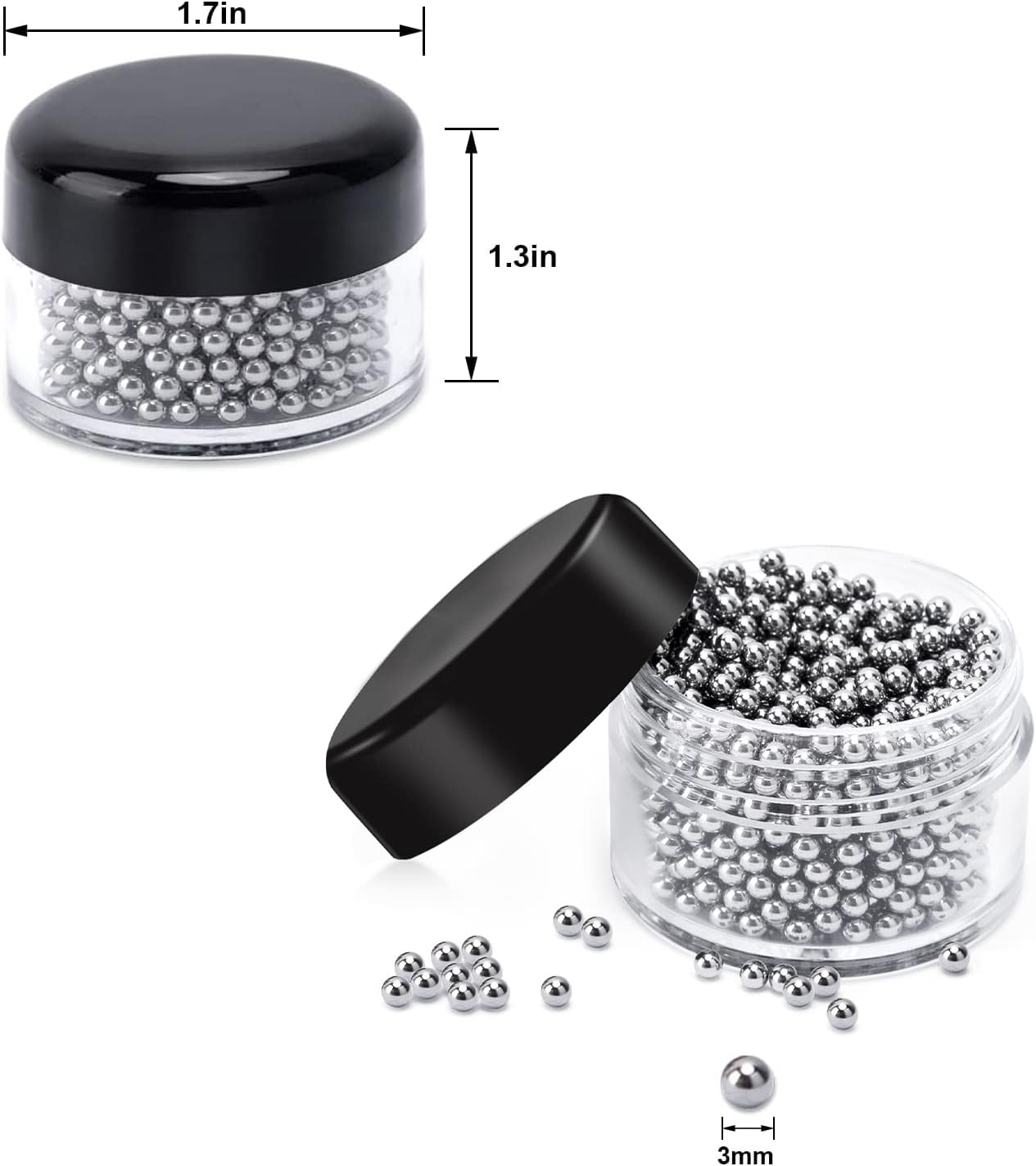 1000 PCS Decanter Cleaning Beads, 304 Stainless Steel Cleaning Balls for Glassware, Reusable Cleaning Beads for Wine Decanters Water Bottle Carafe and Vase