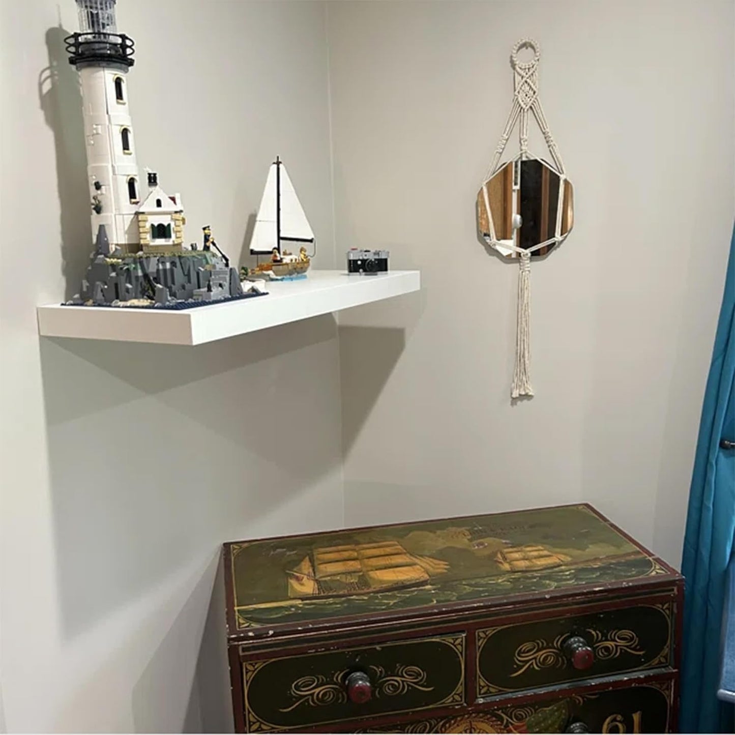 Floating Shelf, Set of 1 Wall Shelf, 24 in W x 12.75 in D x 2 in H Wooden Floating Wall Shelf with Invisible Brackets for Living Room/Bedroom/Bathroom/Kitchen Storage and Decor, White