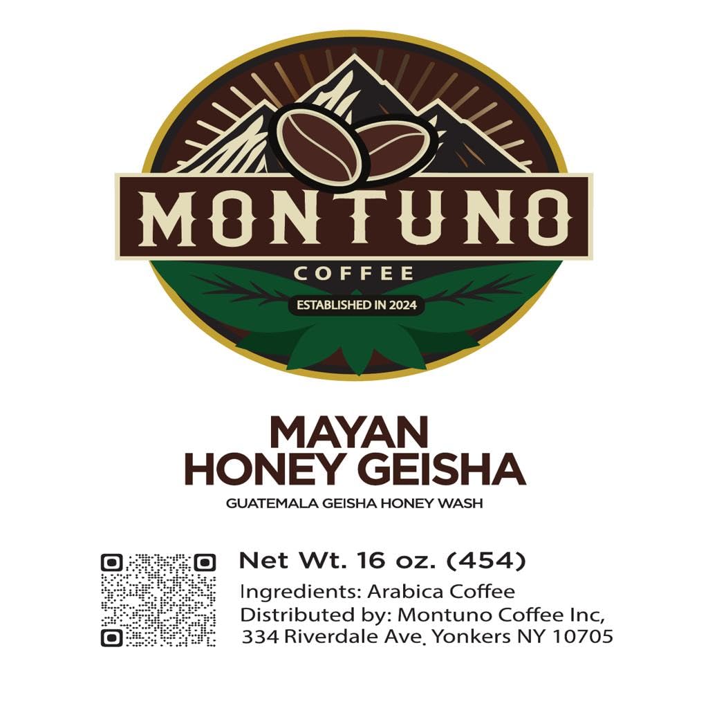 Mayan Honey Geisha Coffee, Single Origin Guatemala, High Altitude 4000ft, Wine-Like Profile (Espresso), 1 Lb