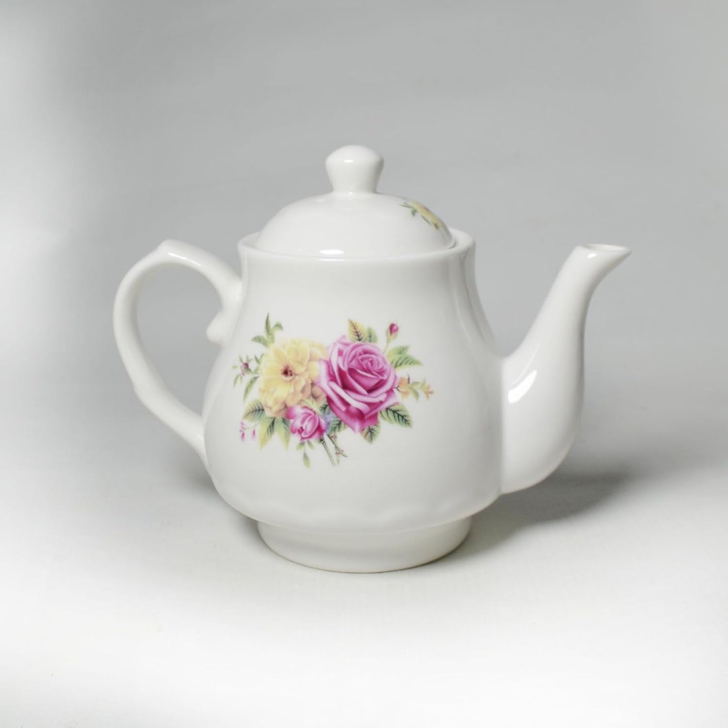 European Style Porcelain Teapot, Coffee Tea Water Pot Vintage Ceramic Kettle (14oz)