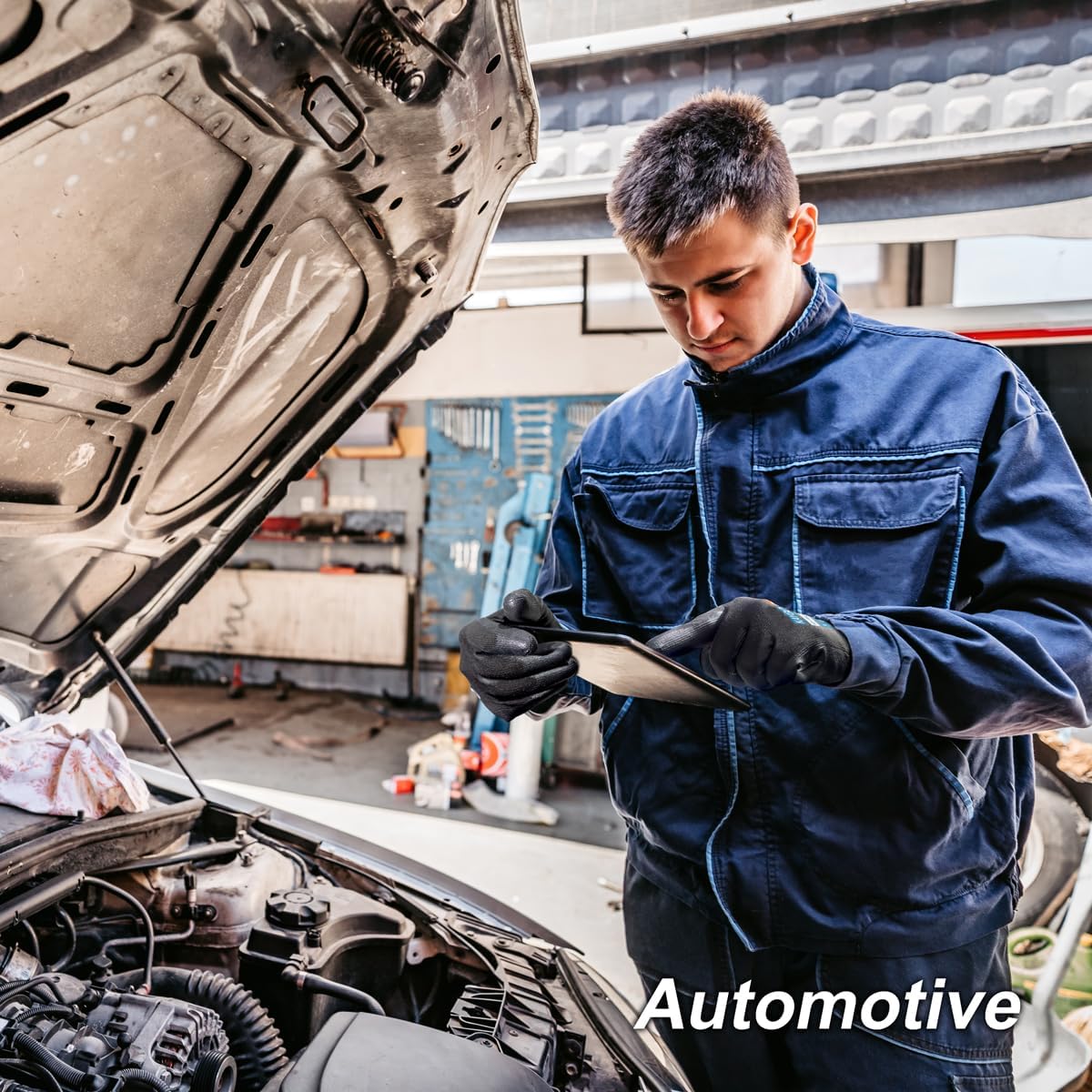 KAYGO Safety Work Gloves PU Coated for Men and Women, 60 Pairs KG11PB, Seamless Knit Glove with Two Fingers Touchscreen, breathable and lightweight Ideal for General Duty Work (Small,Black)