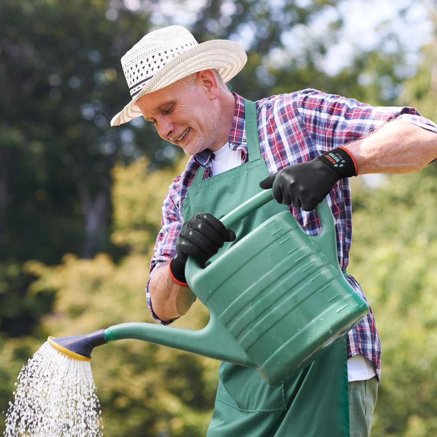 KAYGO Waterproof Work Gloves for Men and Women, Rubber Coated Non-slip Working Gloves for Garden, Outdoor Construction,3 pairs,Black,XL