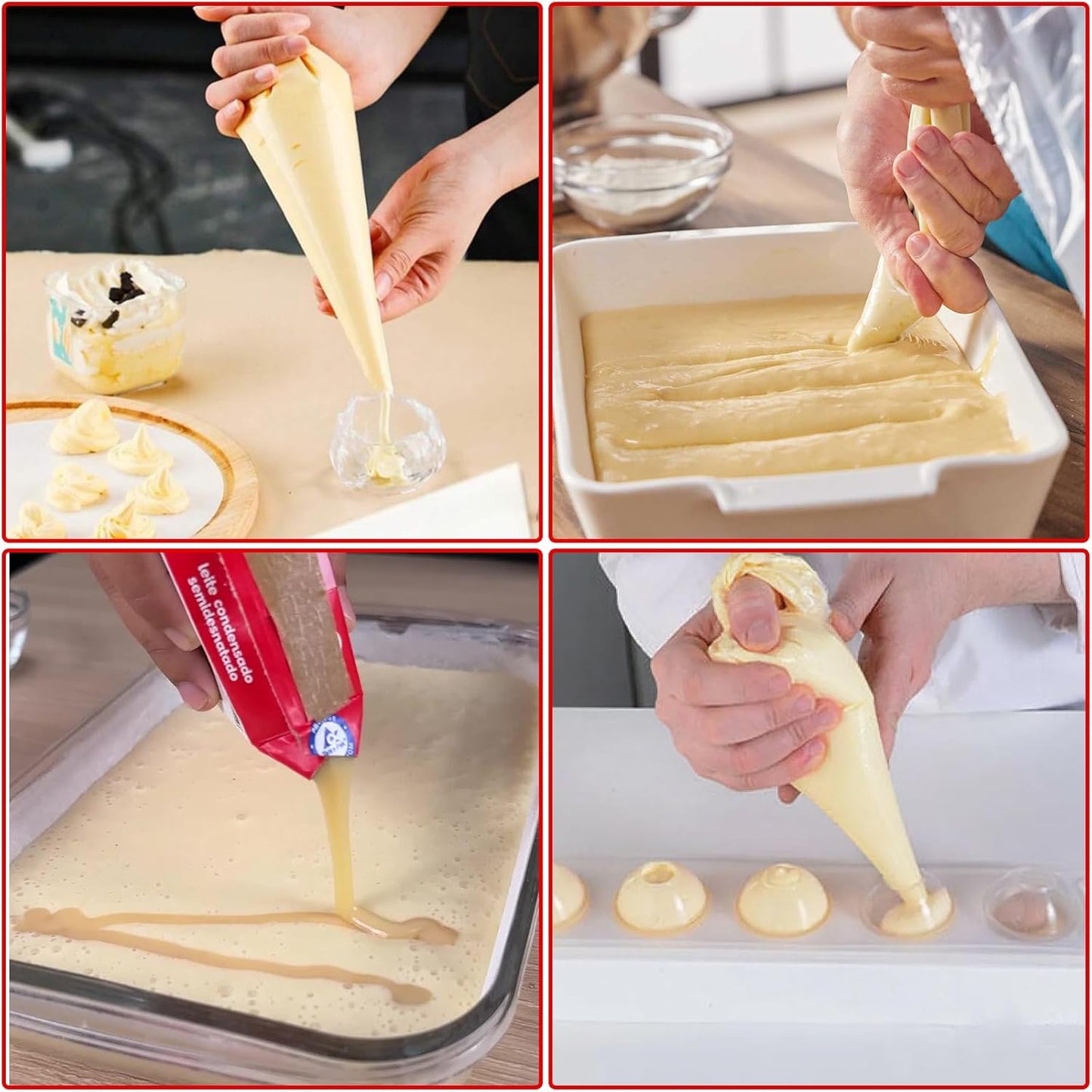 24 Inch Large Piping Bags,100 Pack Icing Bags Disposable Pastry Bag,Thick Non-Slip & Anti-Burst Icing Piping Pastry Bag For Frosting Decorating Dessert Cake Cupcake Cookie