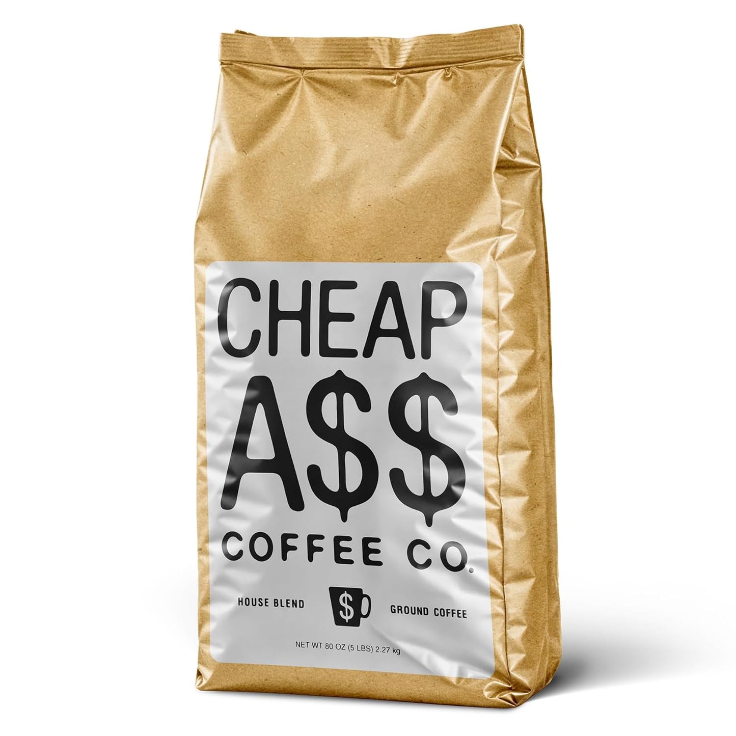Cheap Ass Coffee, Fine Ground Coffee (House Blend), 5 lb Bag – Smooth, Bold Flavor – Central & South America 100% Arabica