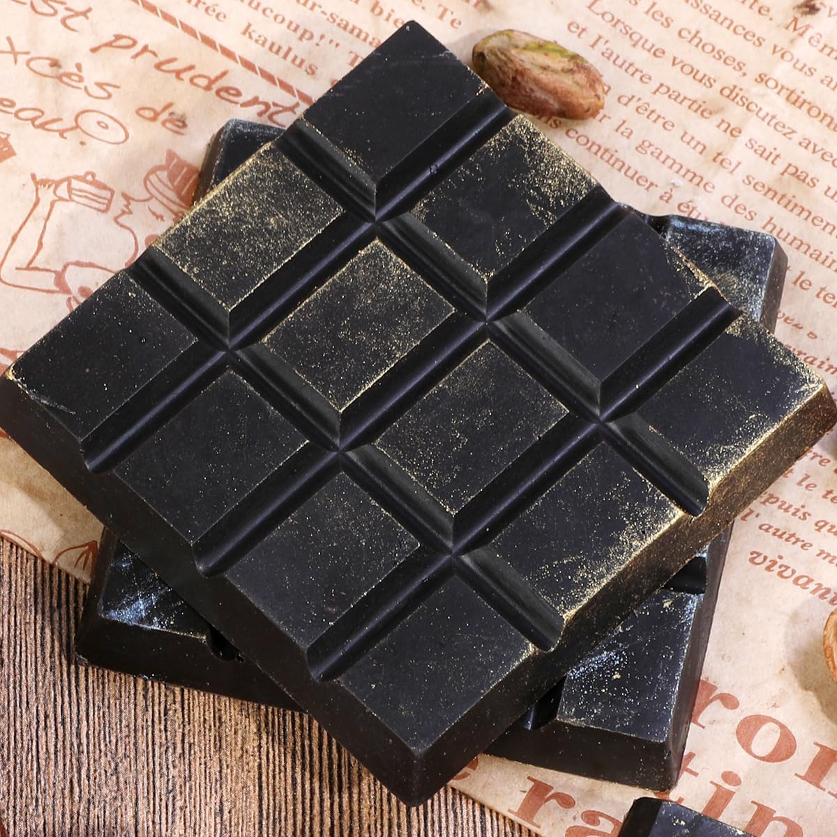 Chocolate Bar Molds Deep Silicone Break-Apart Chocolate Nonstick Protein and Energy Bar Mold Square Thick Candy Mold Wax Melt 2 Pack