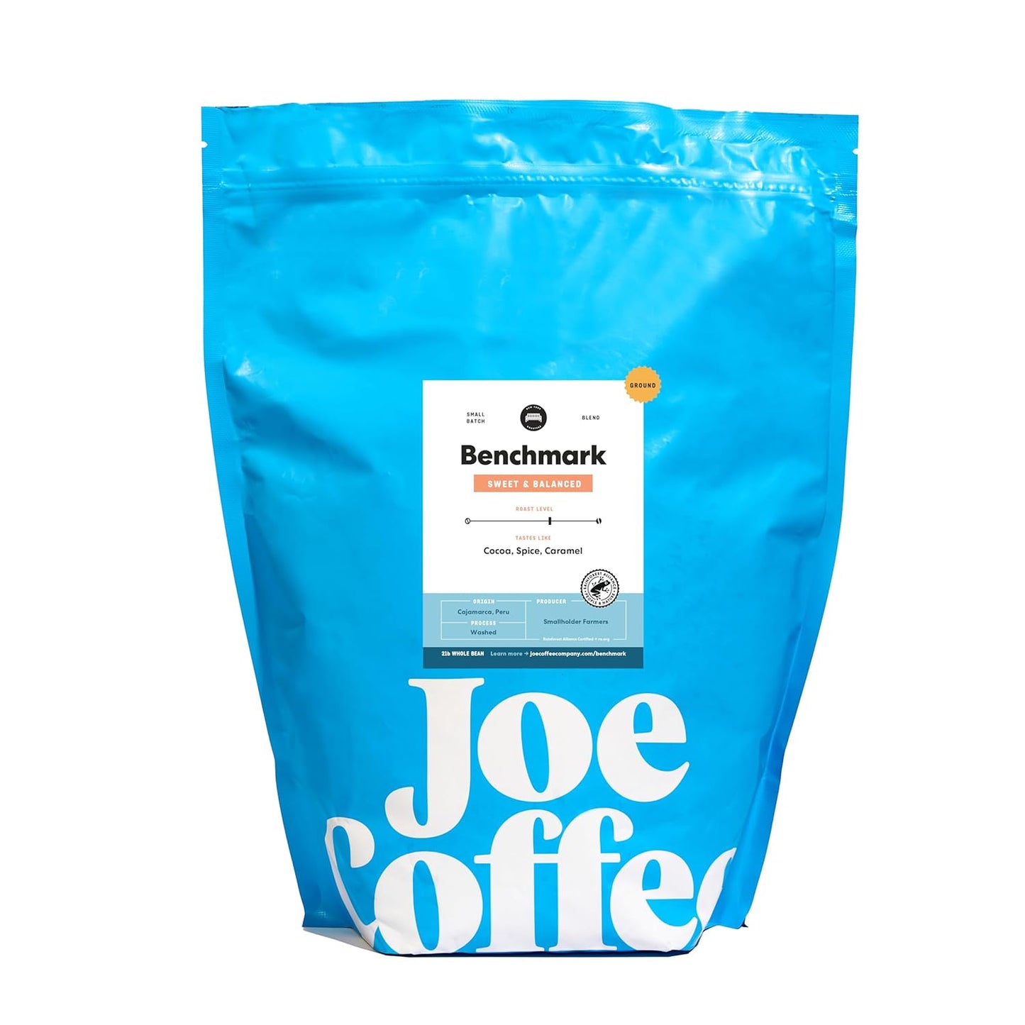 Joe Coffee Company - Benchmark Ground Specialty Coffee, 2 lb Bag | NYC Roaster, Rainforest Alliance Certified, Kosher, Climate-Friendly