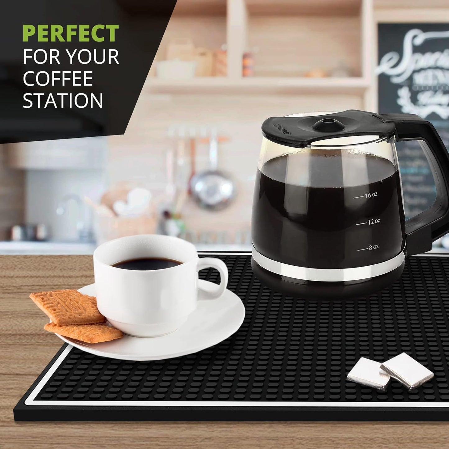 Bar Mat Spill Mat for Home Bar Decor for Home Durable Rubber 18"x12" Small Large Home Bar Accessories Bar Gifts Bar Mats for Countertop