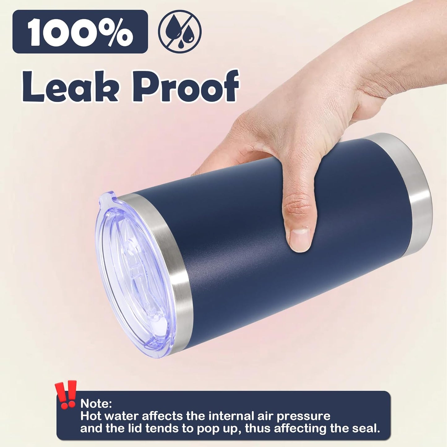 20oz Tumbler Stainless Steel Tumbler Cup with Lid Vacuum Insulated Double Wall Travel Mug, Durable Powder Coated Travel Coffee Tumbler Mug for Hot & Cold Drinks, Navy,4 Pack