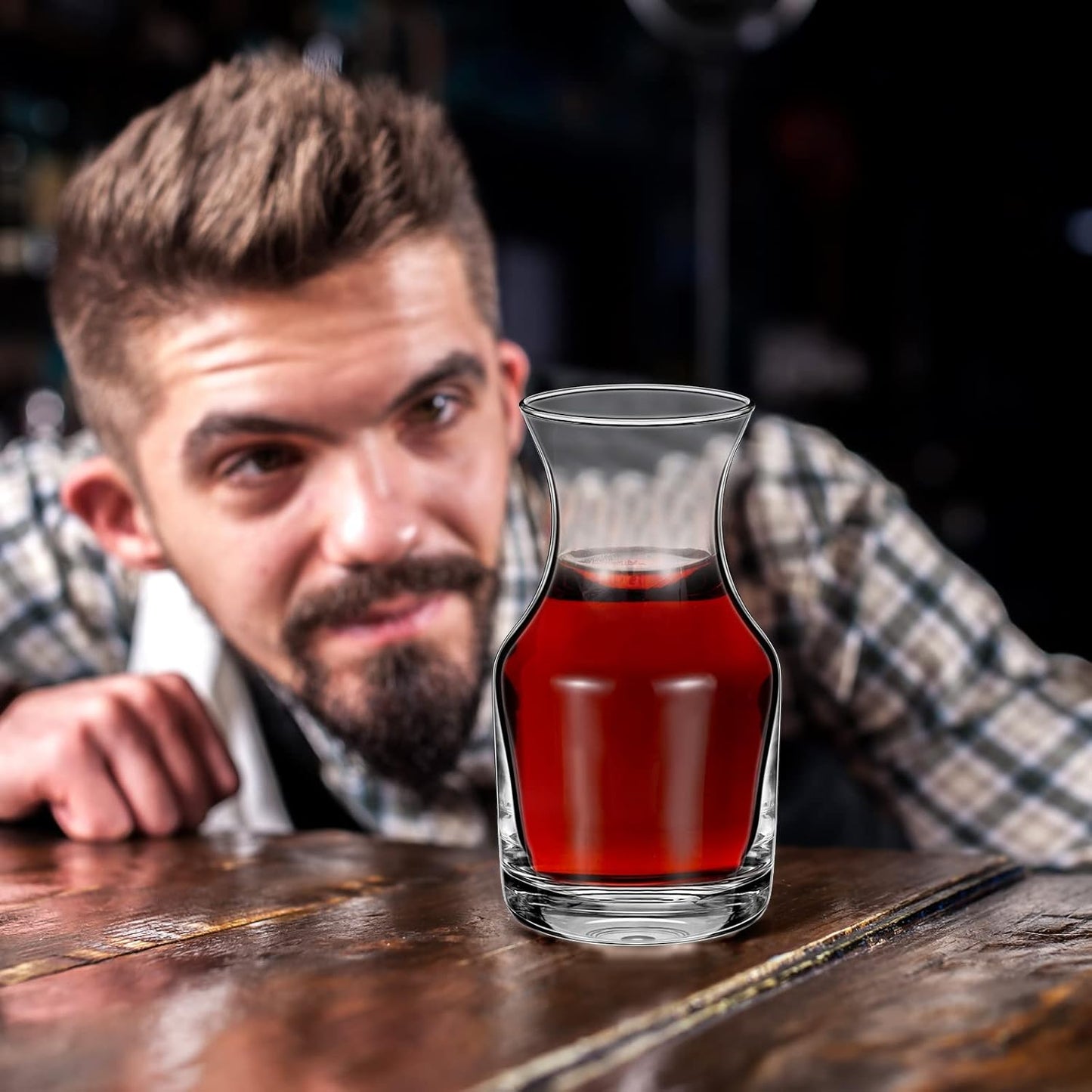 12 Pack Single Serving Wine Carafe Glass Small Mini Carafe Individual Wine Refill Decanter for Dinner Parties Tastings Bars Restaurants (6.5 oz)