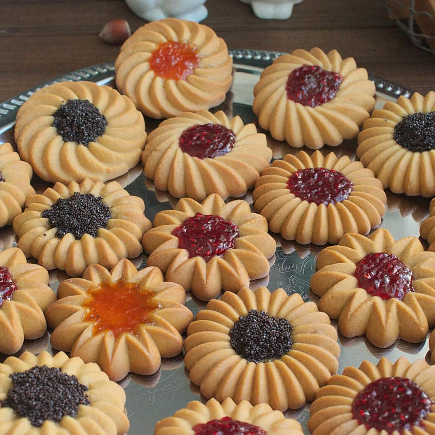 Wooden Cookie Biscuit Mold, 3D Baking Mold, Embossing Craft Decorating Baking Tool, Suitable for Halloween Thanksgiving Christmas Kitchen DIY (Cookies-B-2PCS)