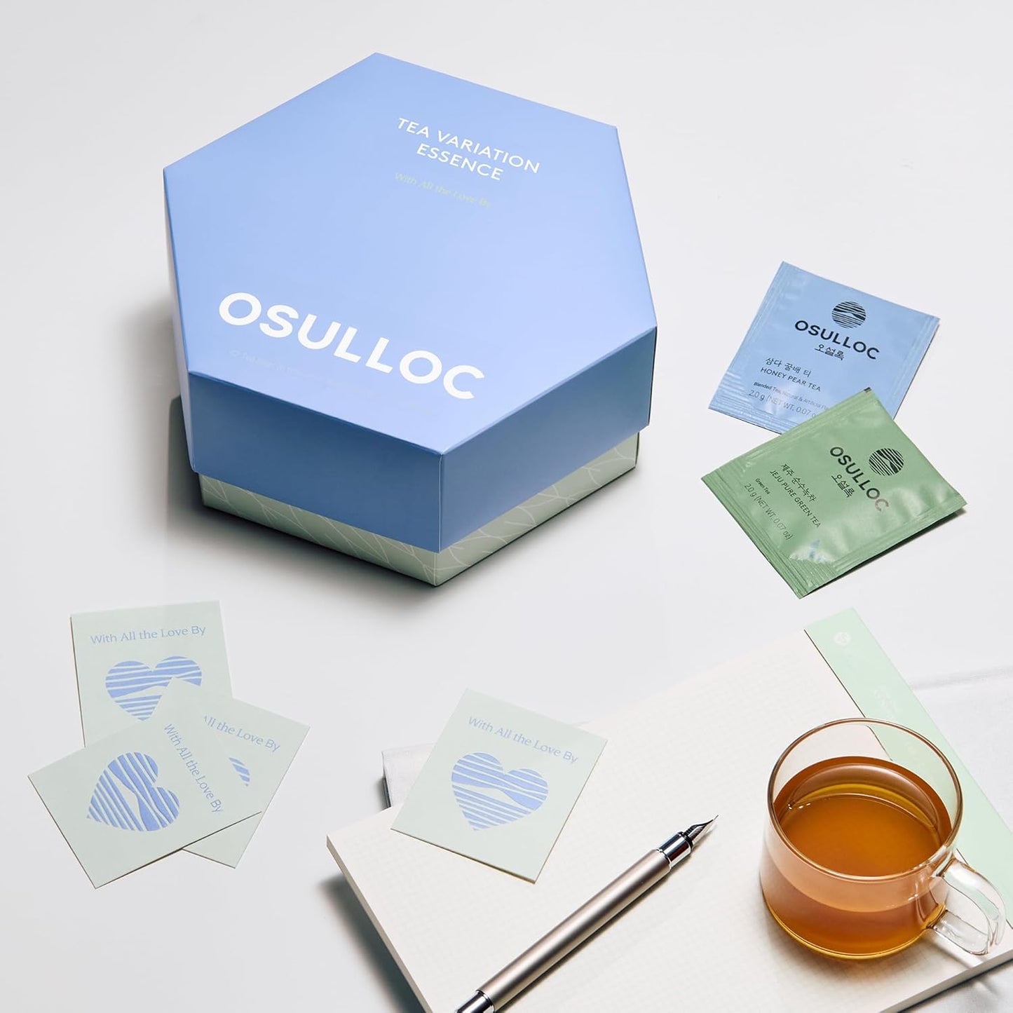 OSULLOC TEA VARIATION ESSENCE (42 Count, 6 Types x 7 ea), Mother's Day Tea Gift Set, Special Thank You Card attached
