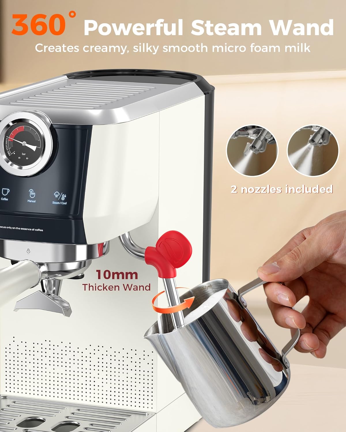 Tuni E2 ๐ฌ๐๐๐๐๐๐๐ ๐ด๐๐๐๐๐๐ with G1 ๐ช๐๐๐๐๐๐ ๐ช๐๐๐๐๐ ๐ฎ๐๐๐๐
๐๐ Combo Set, 20Bar 58mm Dual Boiler Coffee Maker, 48 Grinding Settings Burr Mill