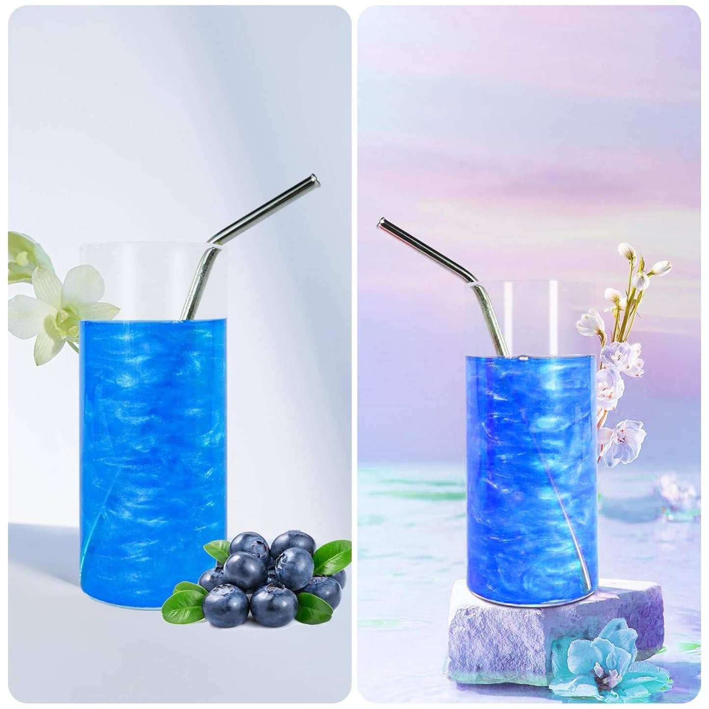 BeePoint Blue Edible Luster Dust 15g - Food Grade, Vibrant Color Shimmer Powdered Dust for Drinks, Cocktails, Cake Decorating, Baking, Chocolates, Candy, Sweets, & Cookies - Vegan & Gluten Free