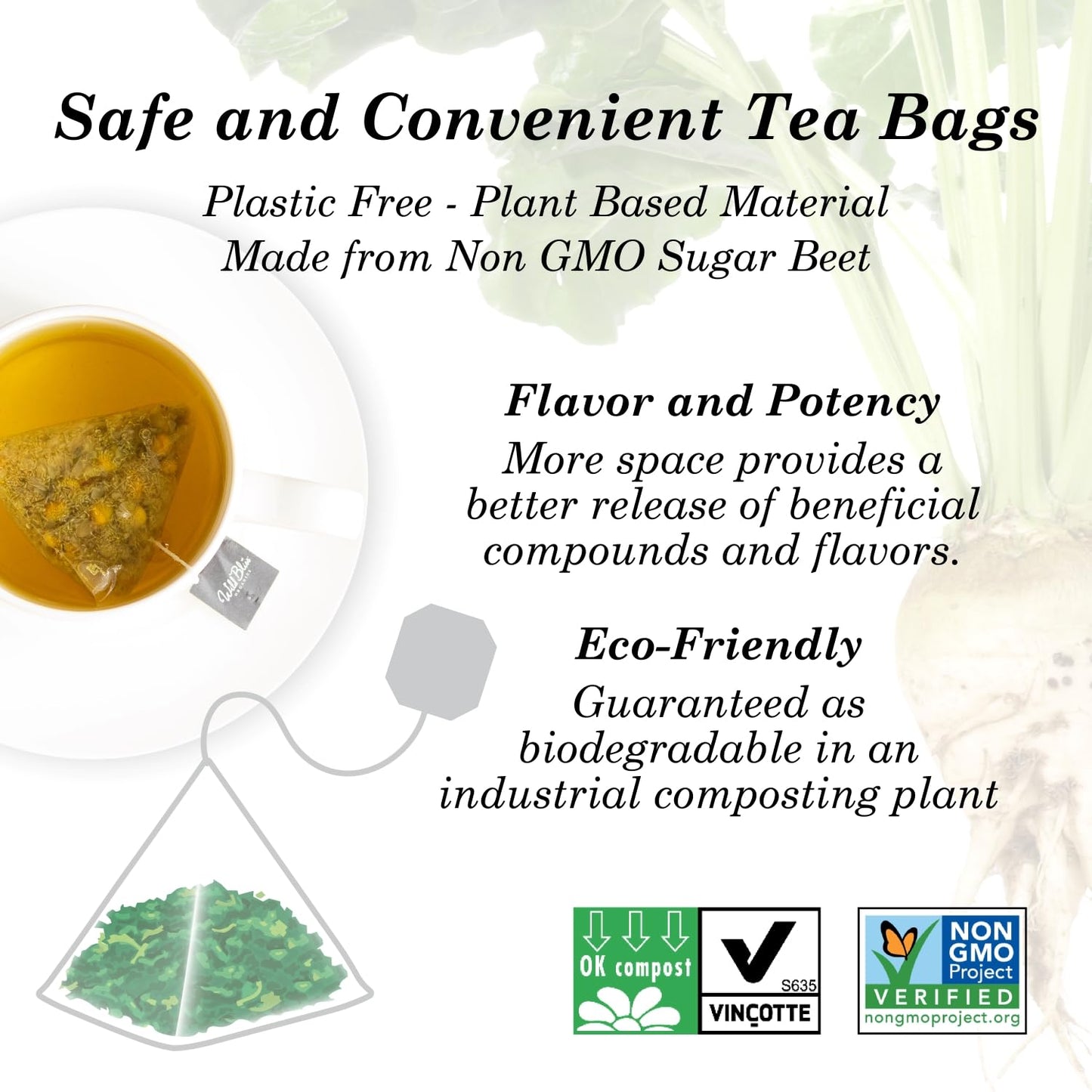 Wild Bliss Organic Chamomile Tea - Caffeine Free Calming Herbal Support - Pharmacopoeia Potency - 75 Plant Based Tea Bags
