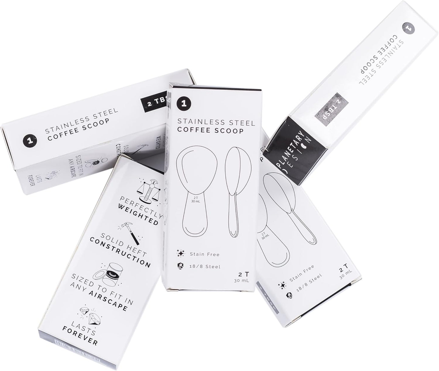 Coffee Scoop - Brushed Stainless Steel - 2 Tablespoon Capacity - Fits inside Airscape Canisters (Brushed Steel)