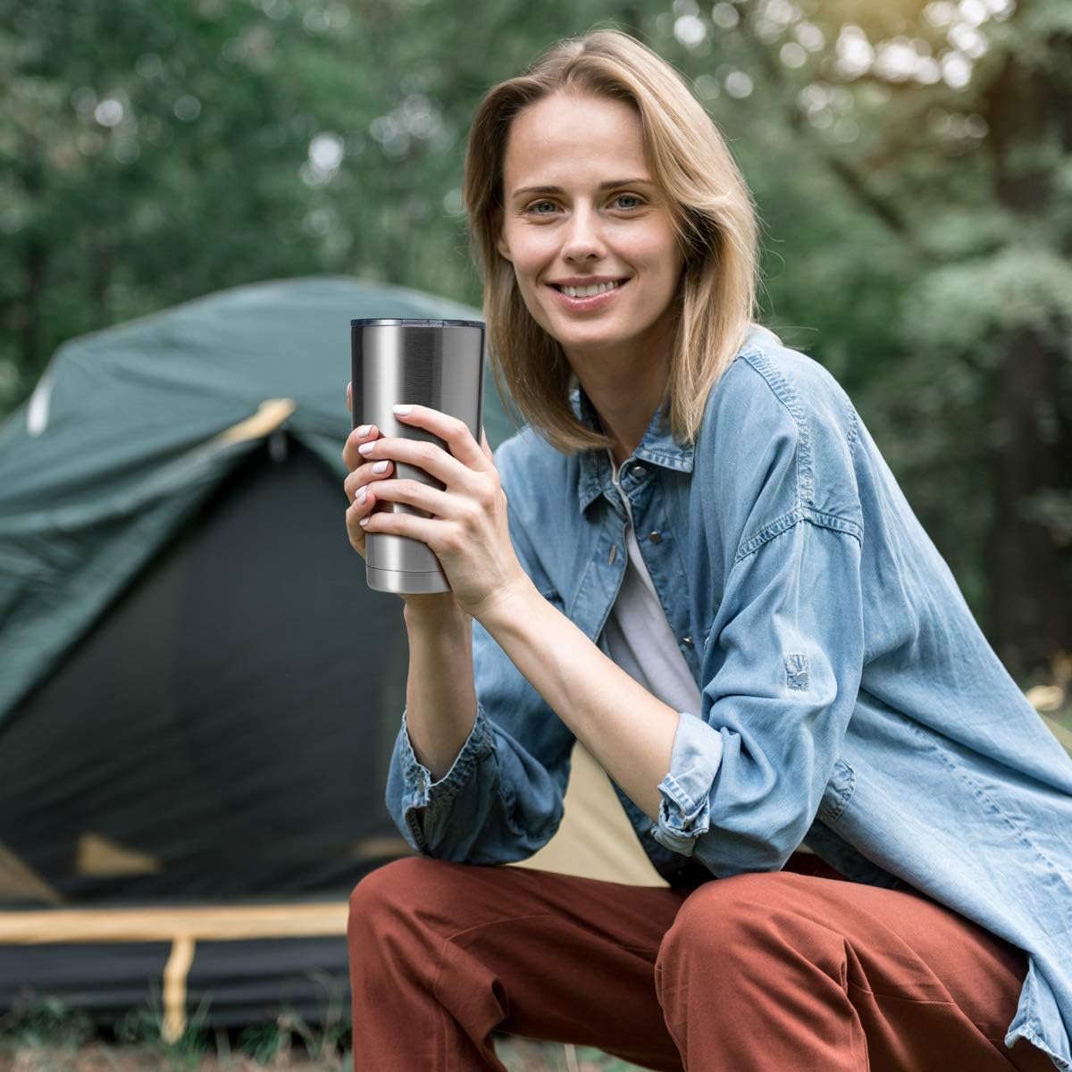 HASLE OUTFITTERS 30oz Stainless Steel Tumbler, Double Wall Vacuum Insulated Travel Mug Tumbler, Durable Insulated Coffee Mug, Gift Box Set (Silver, 4)