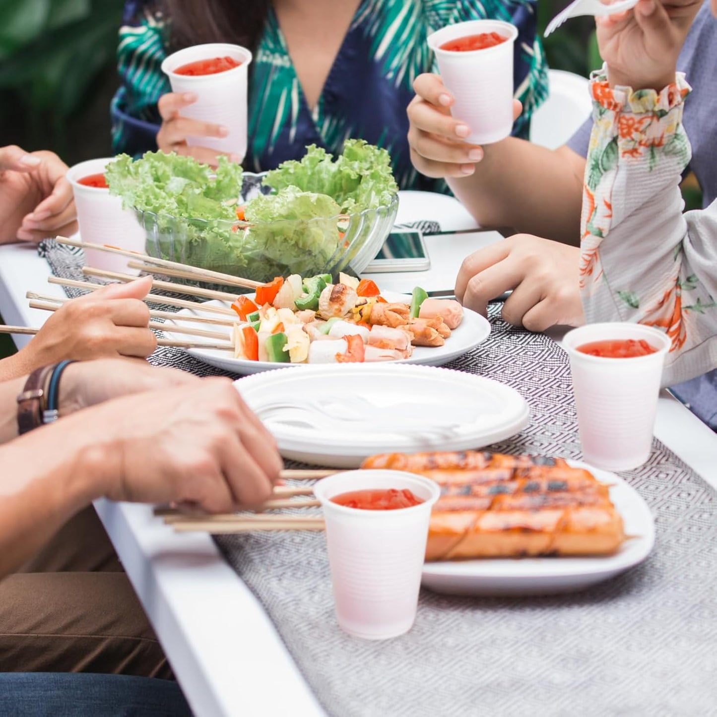 Lilymicky 2000 PACK 9 oz White Plastic Cups, 9 Ounce Disposable Drinking Cups for Birthday Parties, Picnics, Ceremonies