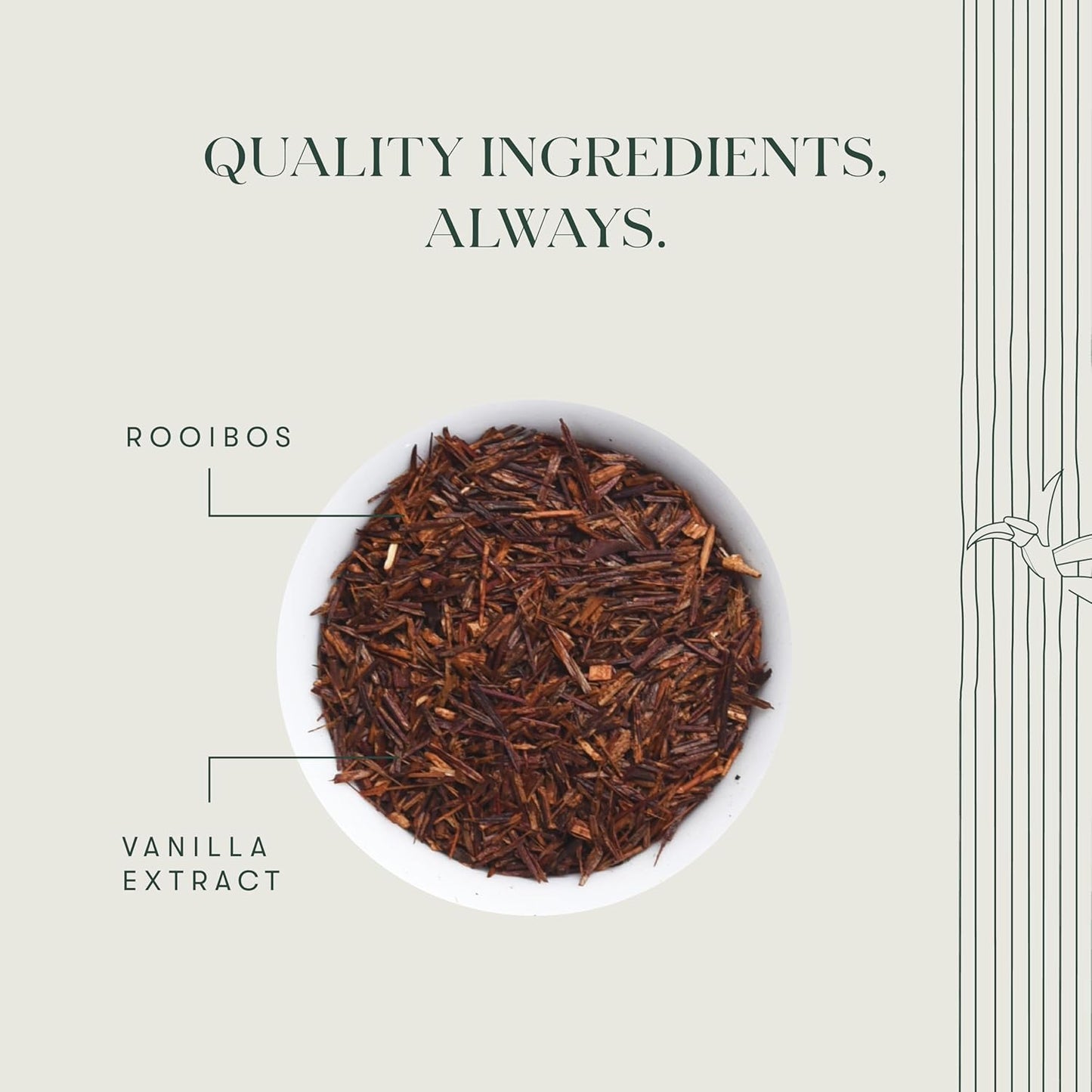 Luxmi Estates - Rooibos Vanilla - Organic Rooibos Tea with Natural Vanilla Extract - Loose Leaf - 100g (50 Cups)| Limited Fall Tea, Calming and Relaxing