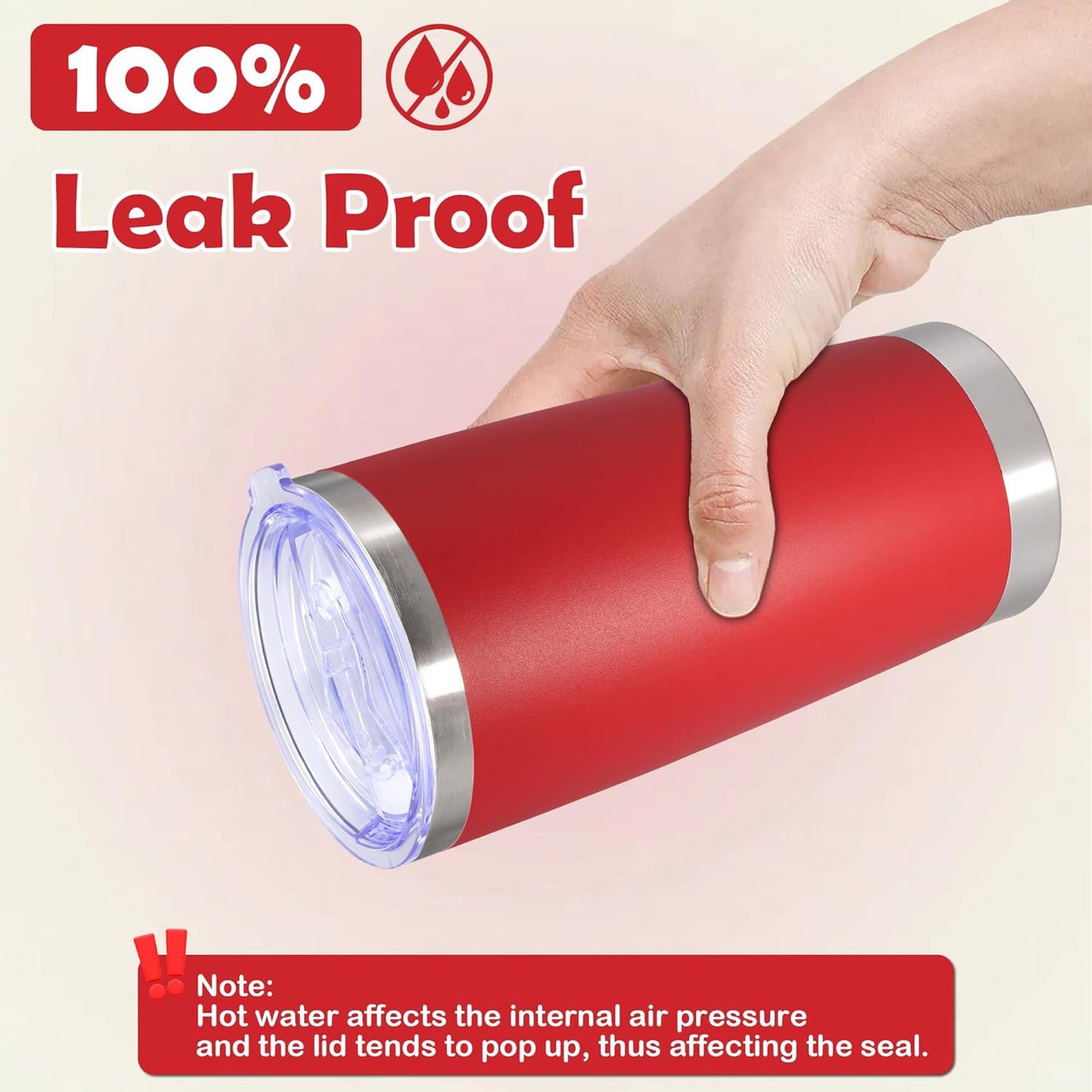 20oz Tumbler Bulk Stainless Steel Tumbler Cup with Lid Vacuum Insulated Double Wall Travel Mug, Durable Powder Coated Travel Coffee Tumbler Mug for Hot & Cold Drinks, Red,8 Pack