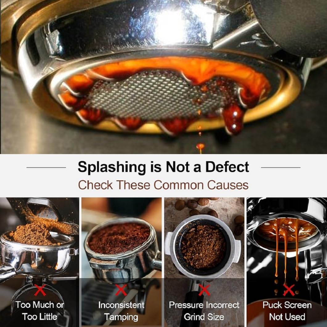 51mm Bottomless Portafilter 3 Ears Compatible with CASABREWS CM5418 and 3700 Series | with Stainless Steel Double Shot Capacity Cup Filter Basket