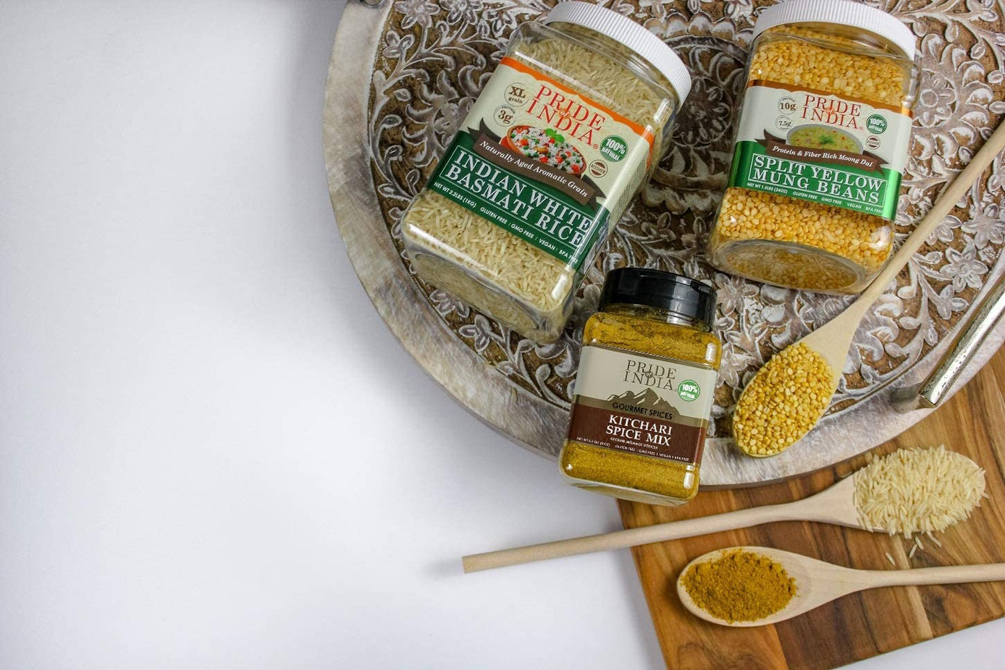 Pride Of India - Kitchari Spice Seasoning – Made with Authentic Indian Spices – Good for Health Cleanse & Diet – Easy to Use – 7 oz. Medium Dual Sifter Jar