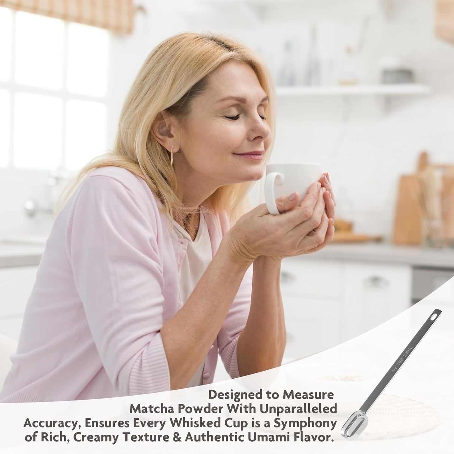 2g (1tsp|5ml) Matcha Scoop, Stainless Steel Slender Measuring Spoon for Matcha Tea Powder