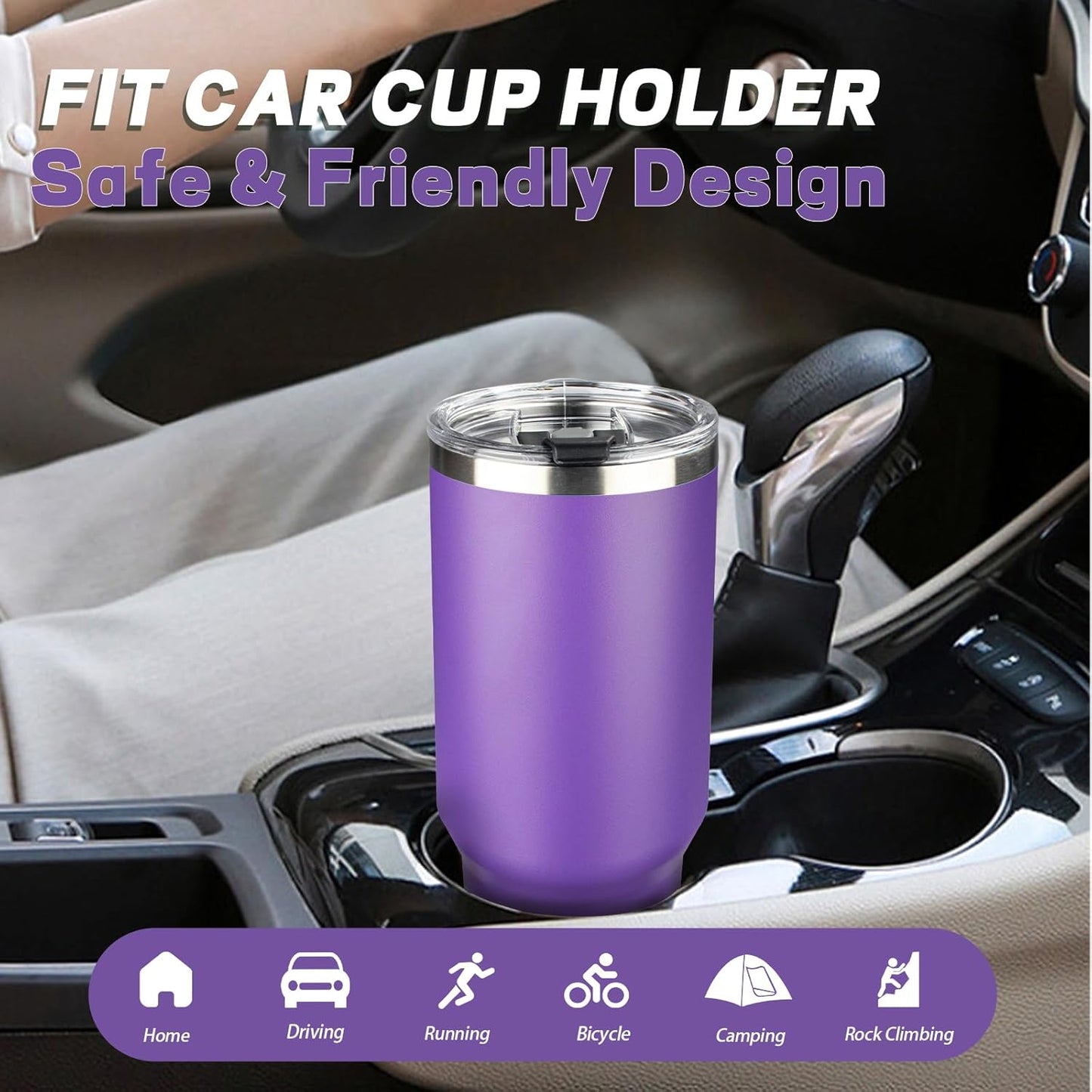 40 oz Tumbler with Lids and Straws, Stainless Steel Insulated Coffee Tumbler, Double Wall Vacuum Insulated Travel Mug Cup, Leakproof Thermal Coffee Cup for Hot and Cold Drinks (Purple)