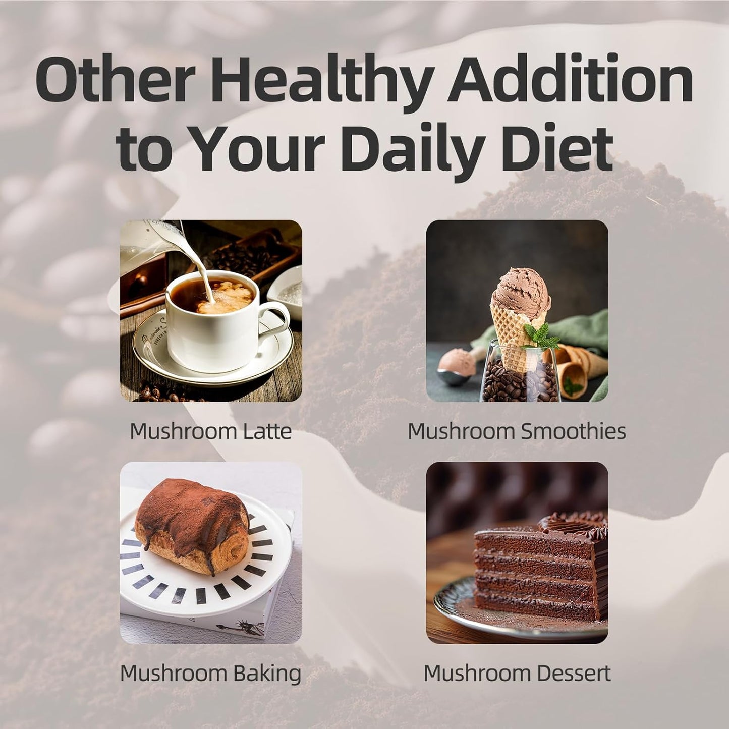 GANOHERB Reishi Mushroom Coffee Mix, Organic Instant Ganoderma Cafe with 100% Natural Ganoderma Lucidum Lingzhi Black Coffee for Stress Relief Better Focus Immune Support, Mix Flavor No Sugar 25 Bag