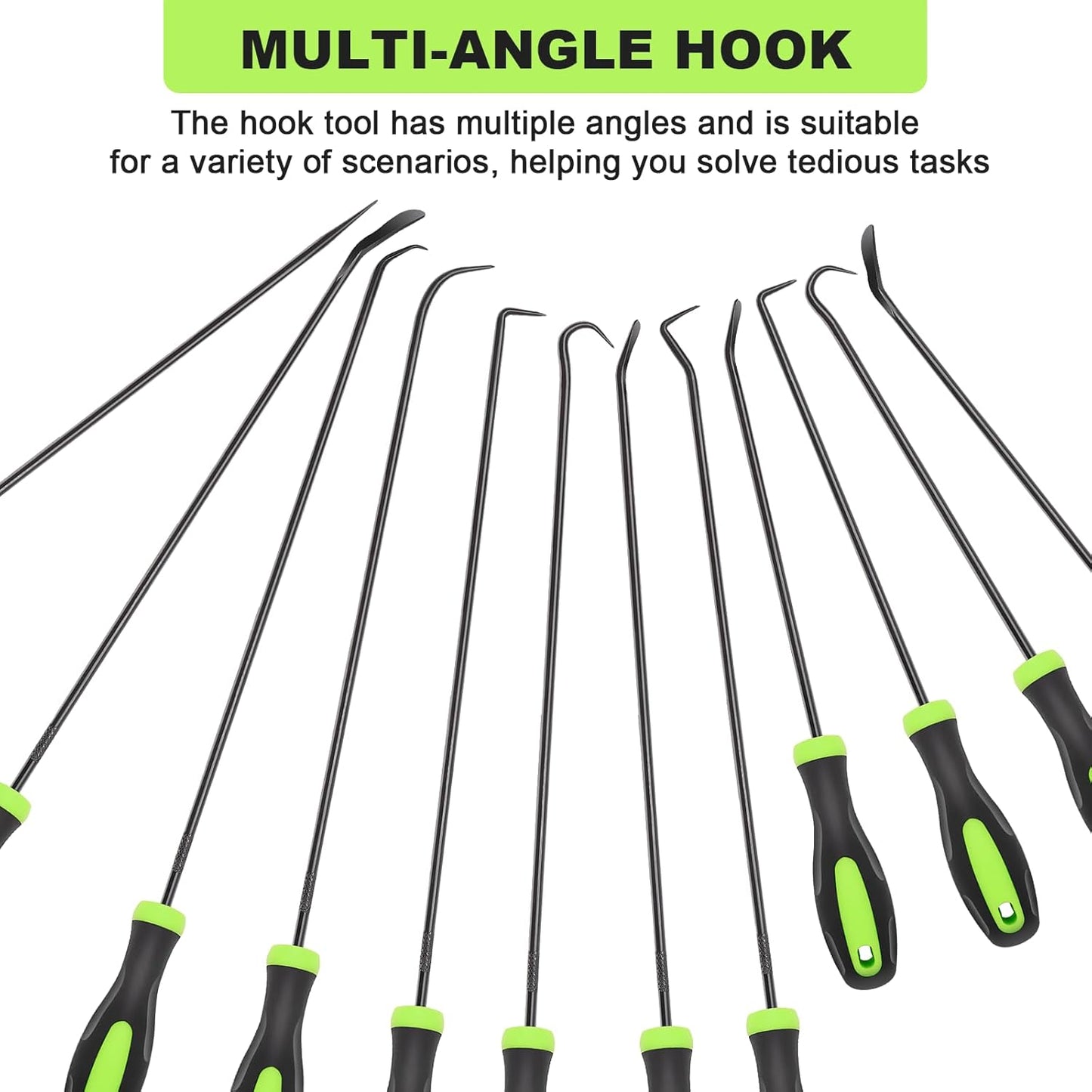 12PCS Automotive Hook and Pick Tool Set,Long & Mini Precision Puller Remover Tool Kit for Auto O-Ring,Seal & Gasket Removal,Mechanic Professional Tools,Car Repair Essentials