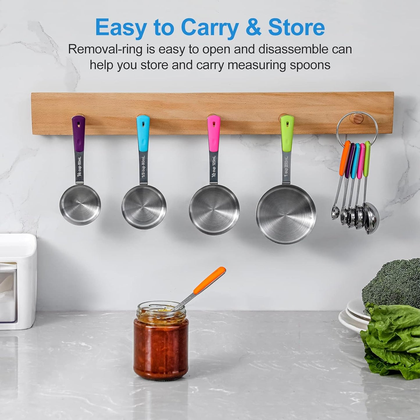 13-Piece Measuring Cups and Spoons Set Stainless Steel for Cooking & Baking (8Cups+5Spoons)