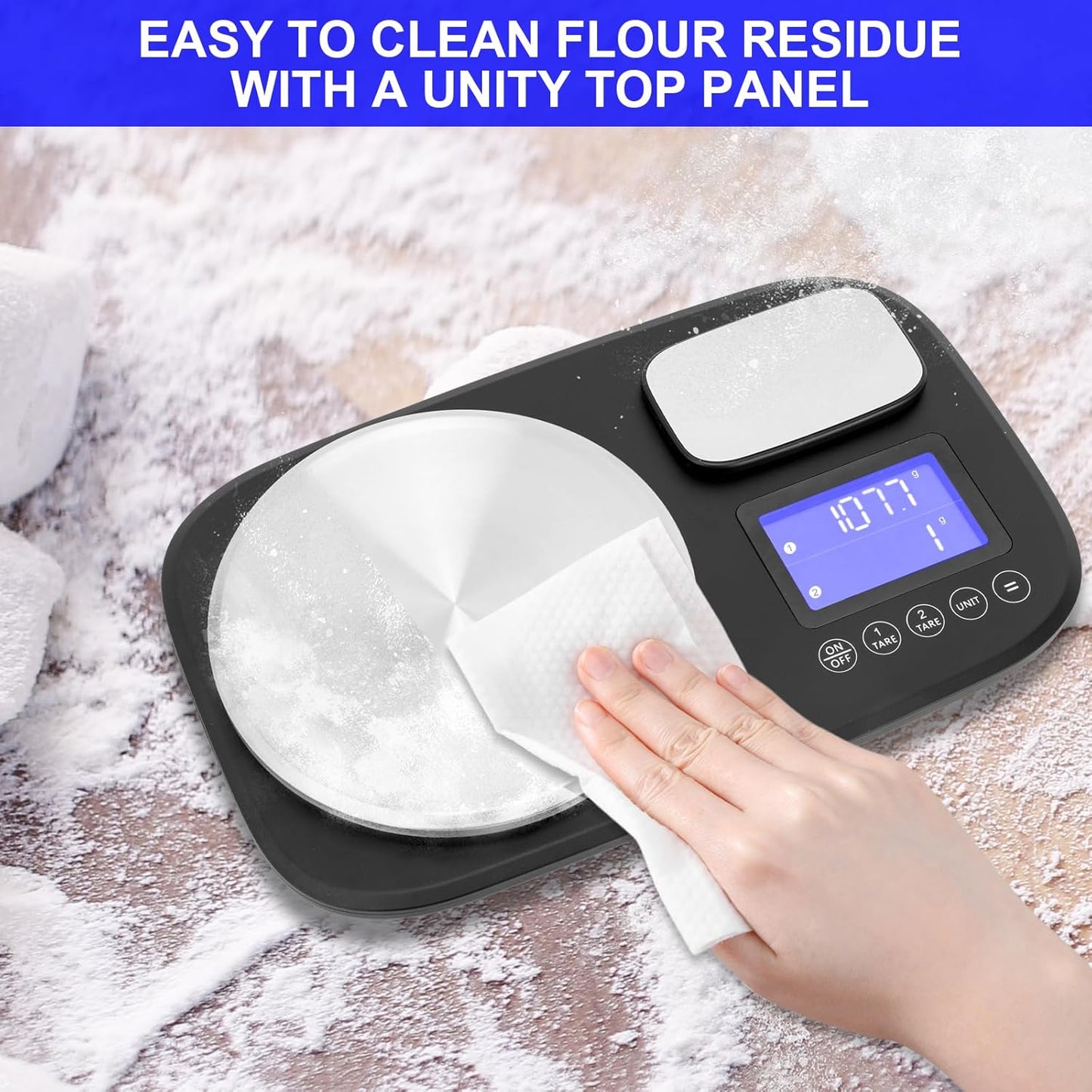 Dual Platform Digital Kitchen and Food Scale, Precise Capacity of 2.2lbs and 10Kg(Min 0.1oz/1oz), Stainless Steel, 6/7 Units, Tare Function, Auto-off, Perfect for Baking Cooking Food Weighing