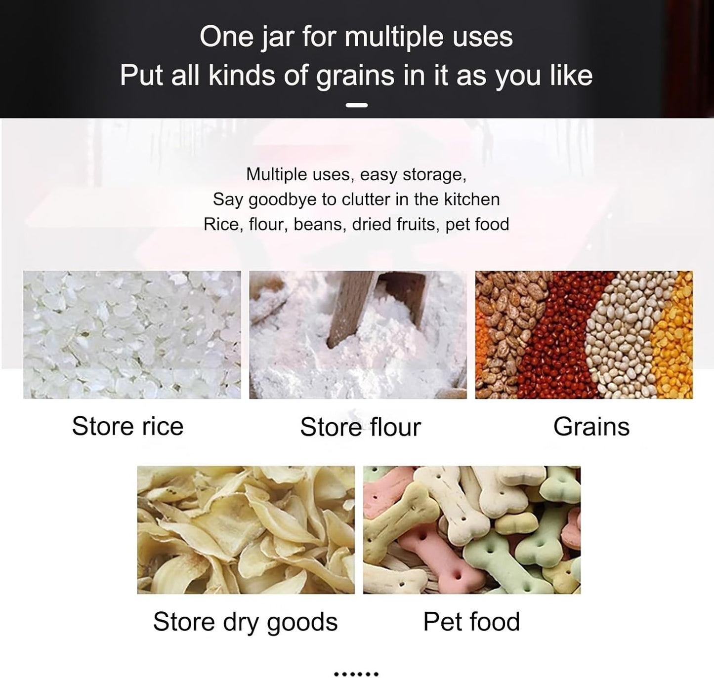 Ceramic Rice Storage Container Sealed Rice Bucket, Grain Dispenser Food Storage Jars, Chinese Jar Ceramic Decorative, for Cereal, Flour, Sugar, Coffee, Rice(39 * 30cm/15.3 * 11.8in)