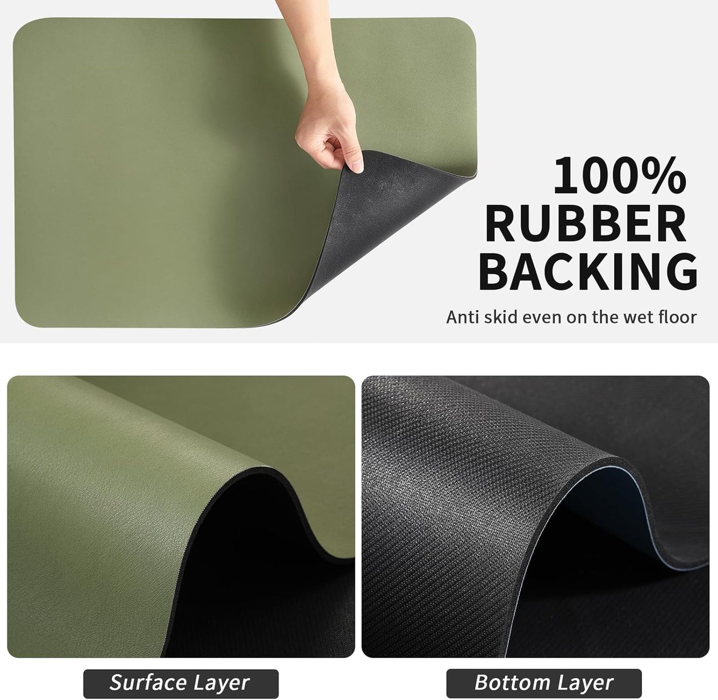 Coffee Mat - Absorbent Hide Stain Rubber Backed Dish Drying Mat for Kitchen Counter - Bar Mats for Countertops Accessories Fit Under Coffee Maker Espresso Machine